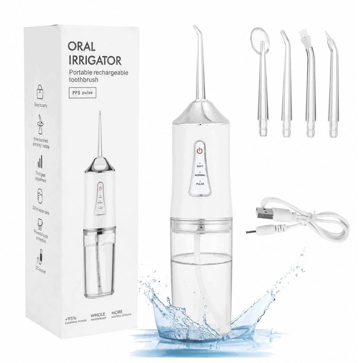 Tooth Irrigator Wireless Dental Strong 4 Nozzles 3 Modes 230 ml Packaging status original