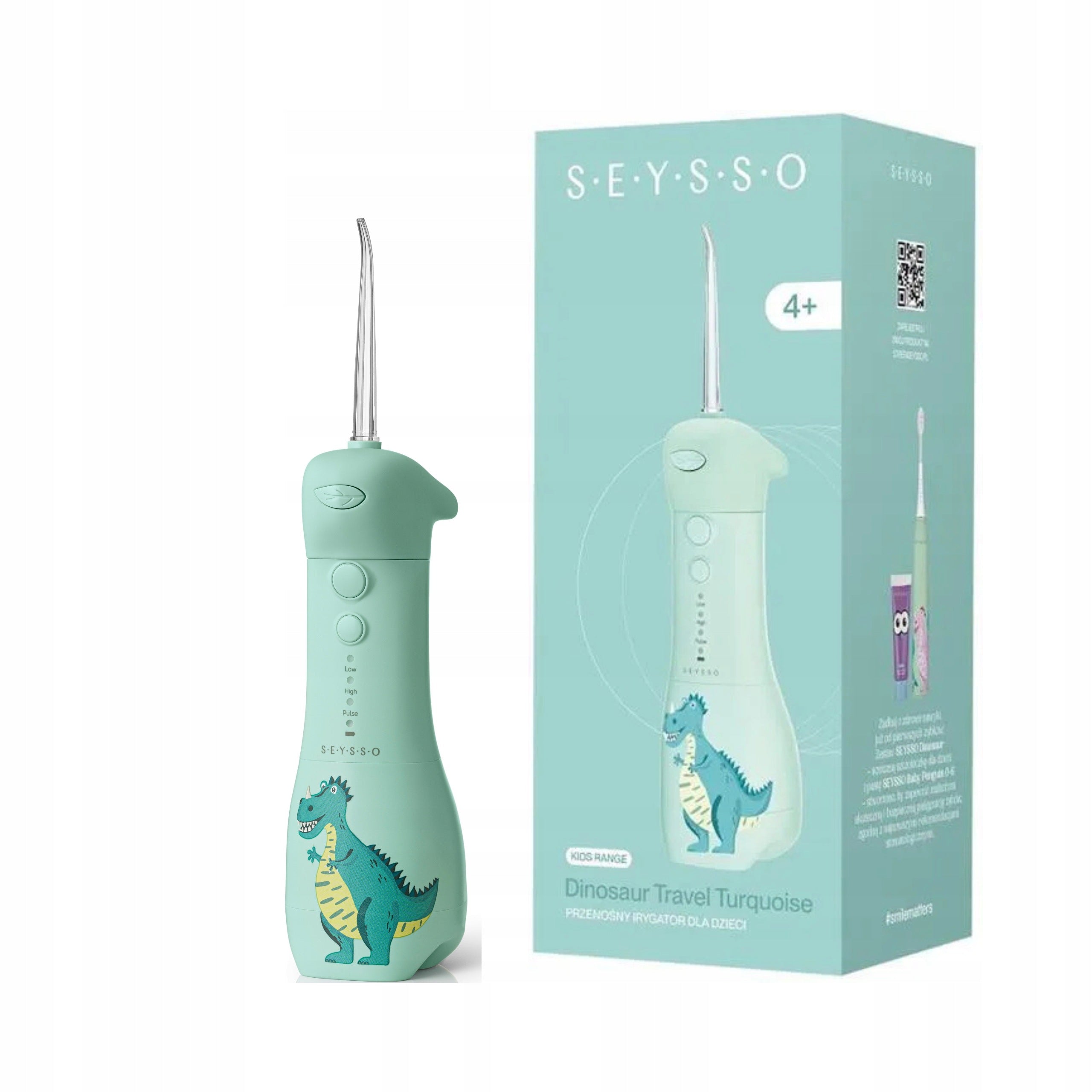 Tooth irrigator SEYSSO Kids Dinosaur Turquoise for children 90min Manufacturer code KIDS