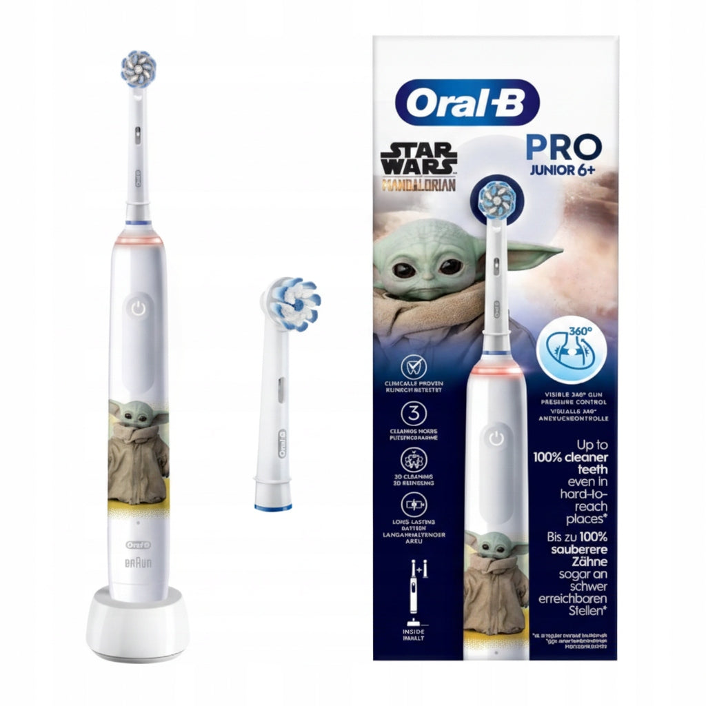 Toothbrush Oral-B Pro Junior Star Wars Grogu White 2 Ends