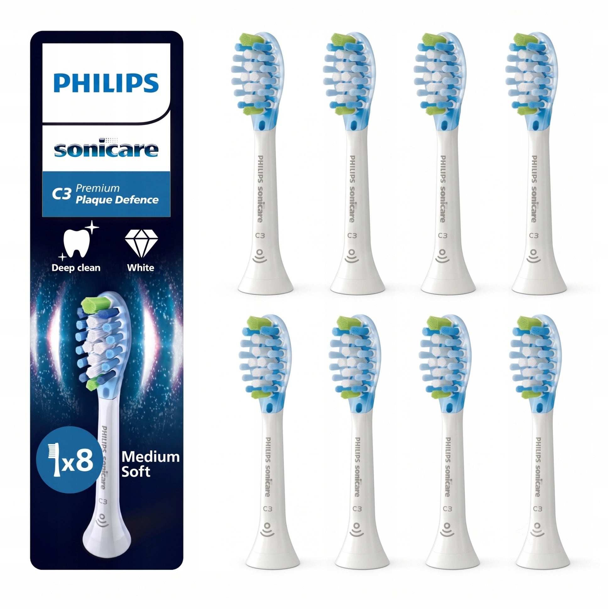 Toothbrush Tips Philips Sonicare C3 Premium Plaque Control 8 Pieces