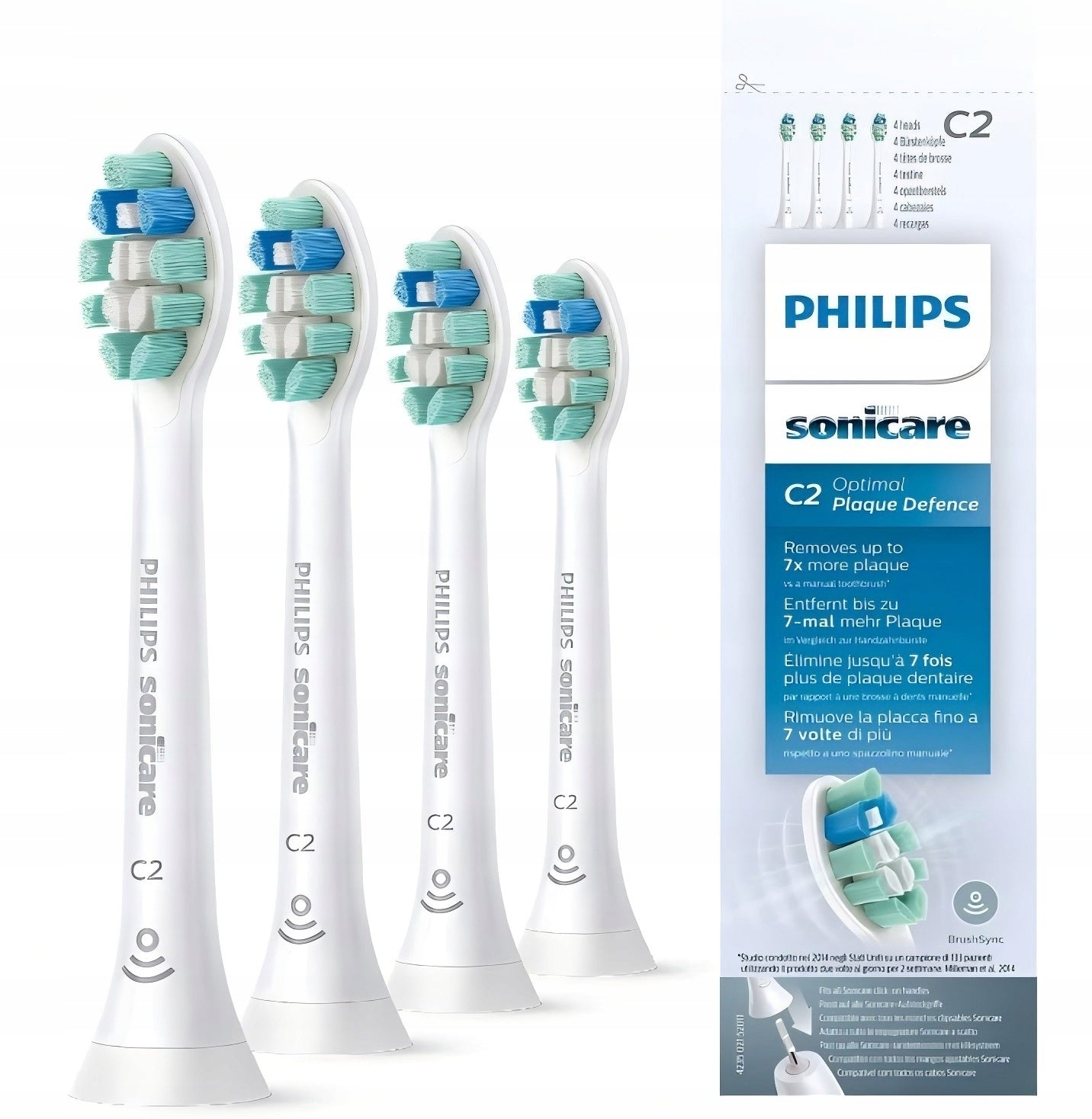 Toothbrush tips Philips Sonicare C2 Optimal Plaque Defence 4 pieces