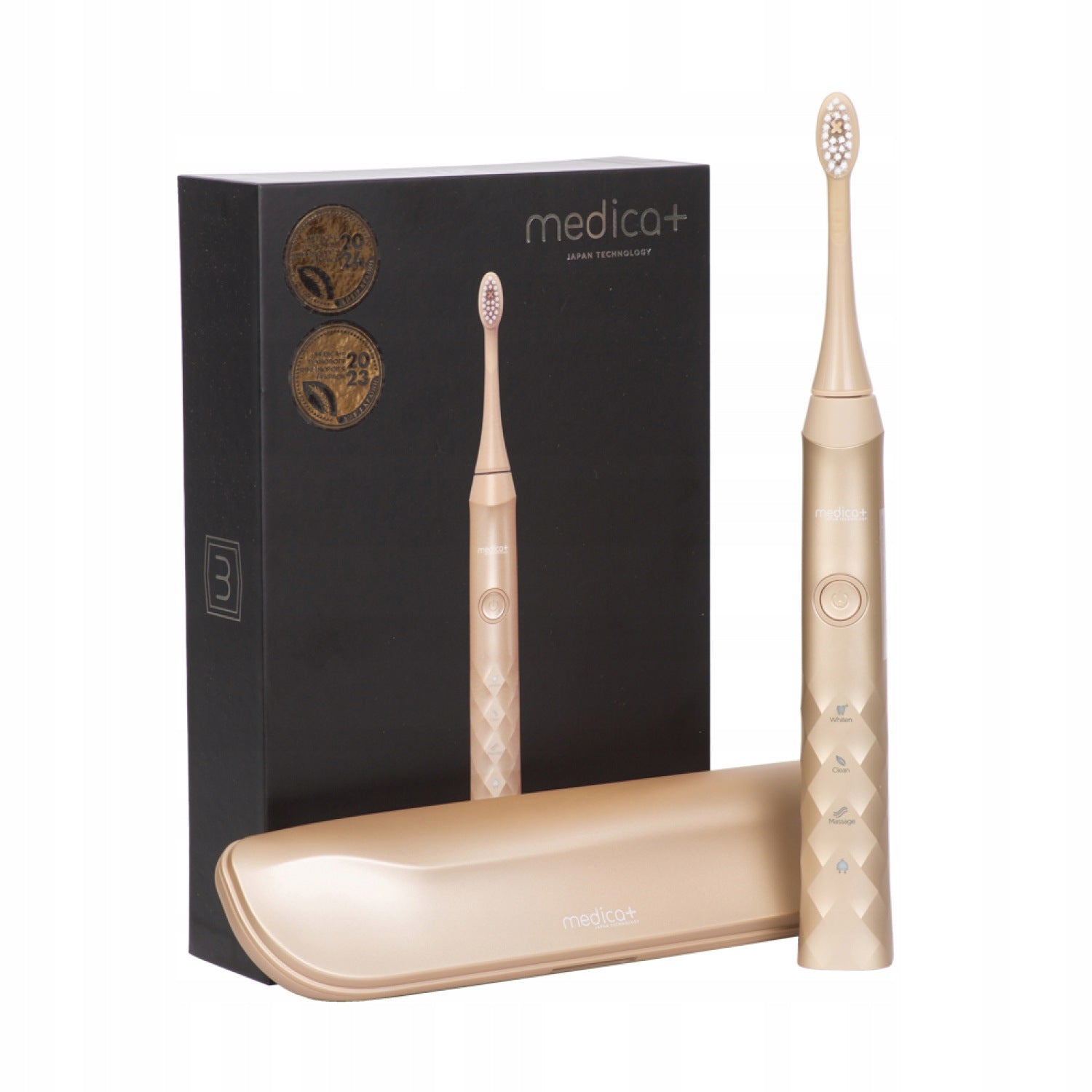 Toothbrush with vibration function MEDICA+ ProBrush 11 GOLD Soft-Touch Packaging status original