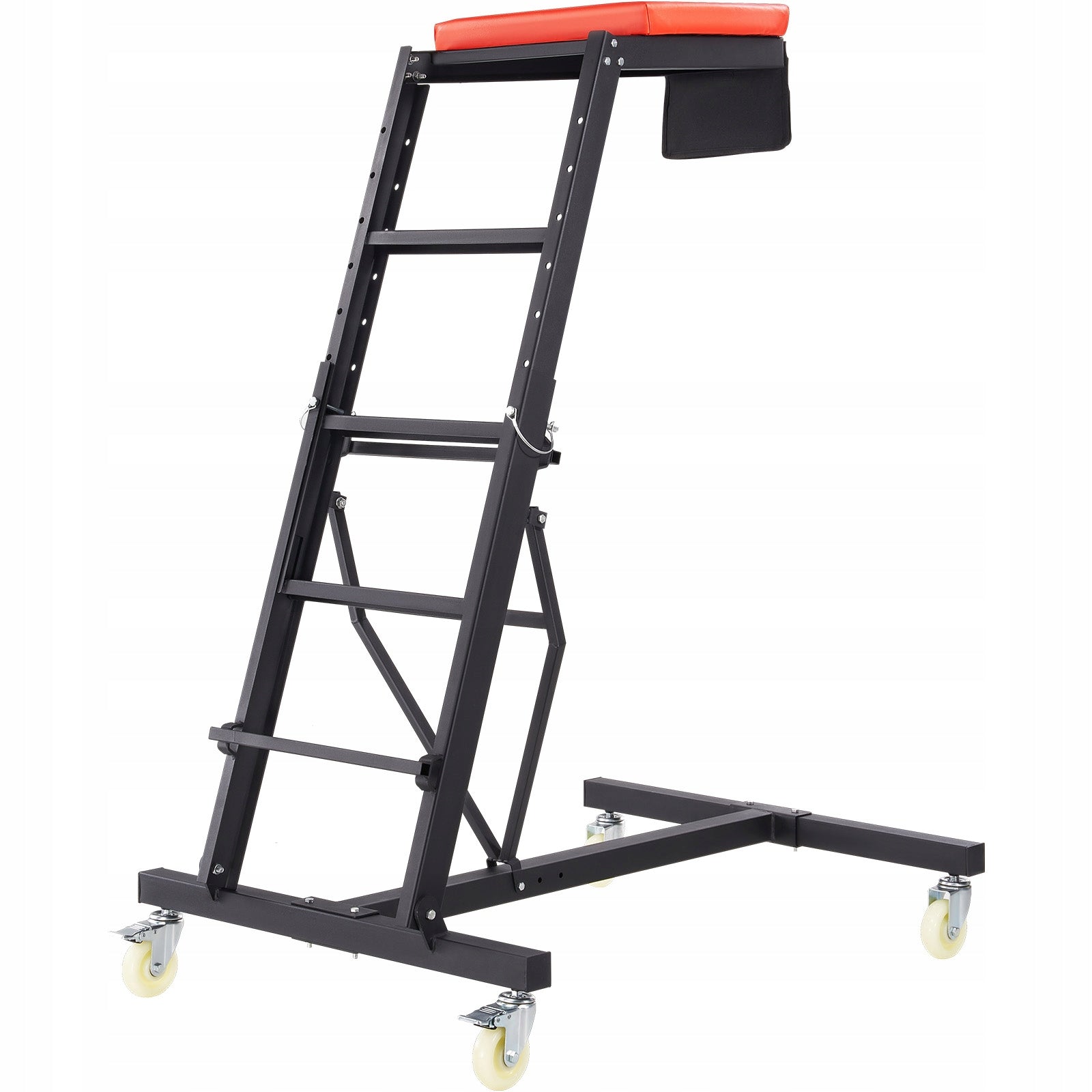 Top Footrests With 4 Swivel Wheels Adjustable Height 1160-1685MM Black