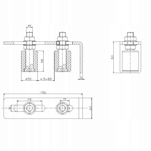 Top guidance | Roll | Sliding gate | Fi 30 / 150 mm Manufacturer code TW0004694