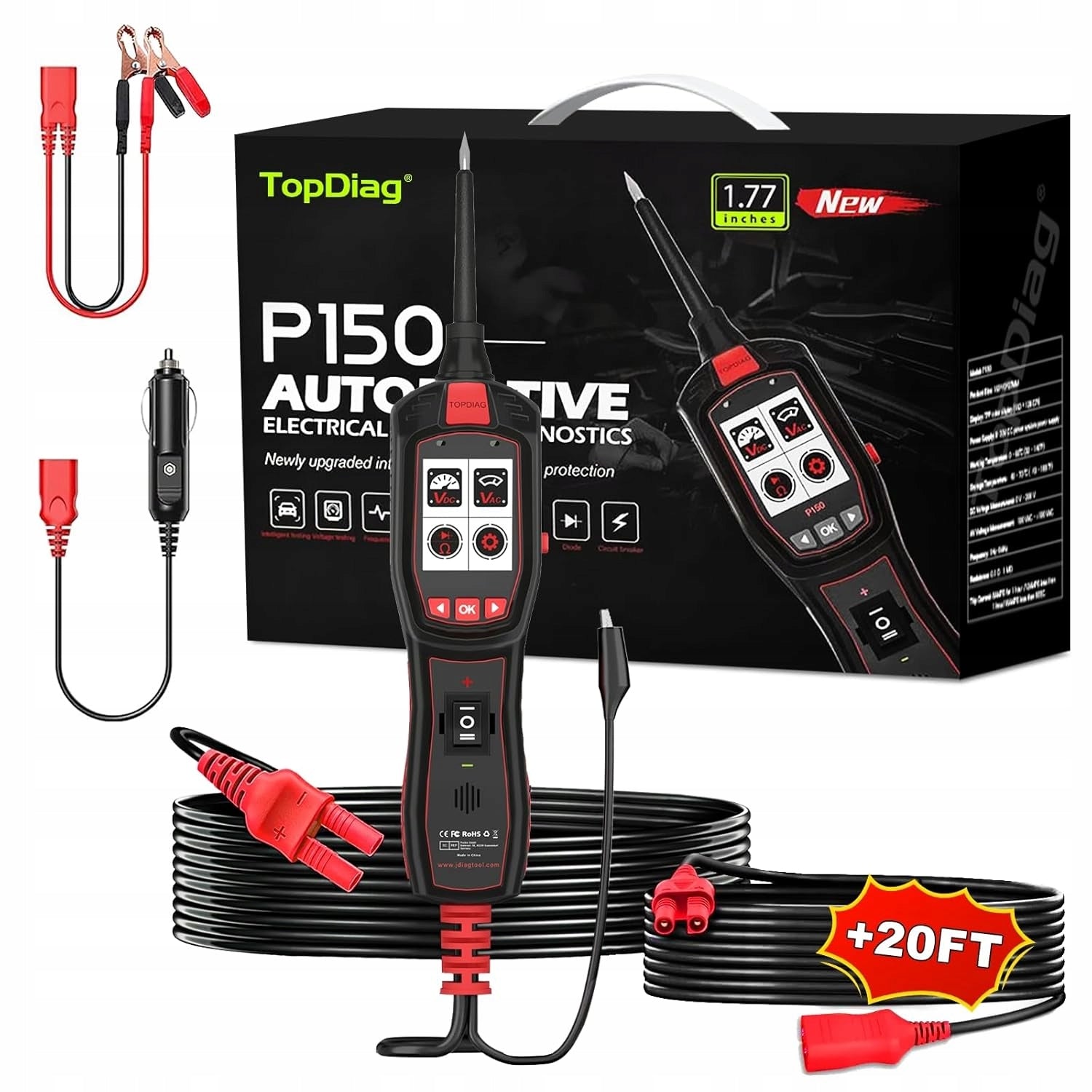 TopDiag PowerScan CIRCUIT TESTER CAR CABLE METER P150 6V-30V