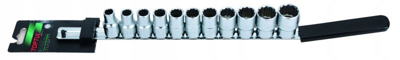 Toptul Socket set 1/2" 12 angled on strip 10-22 mm, GAAQ1102
