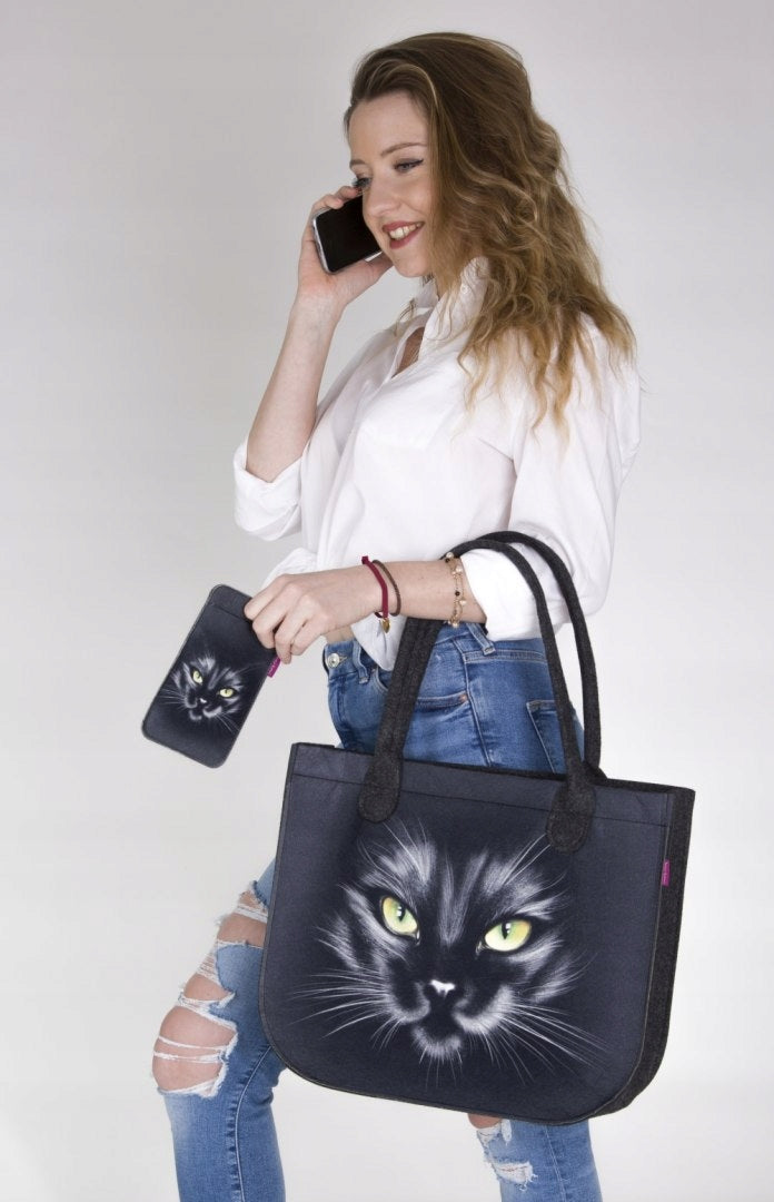 Öko-Filz-Handtasche für Damen Lady Nero Black 