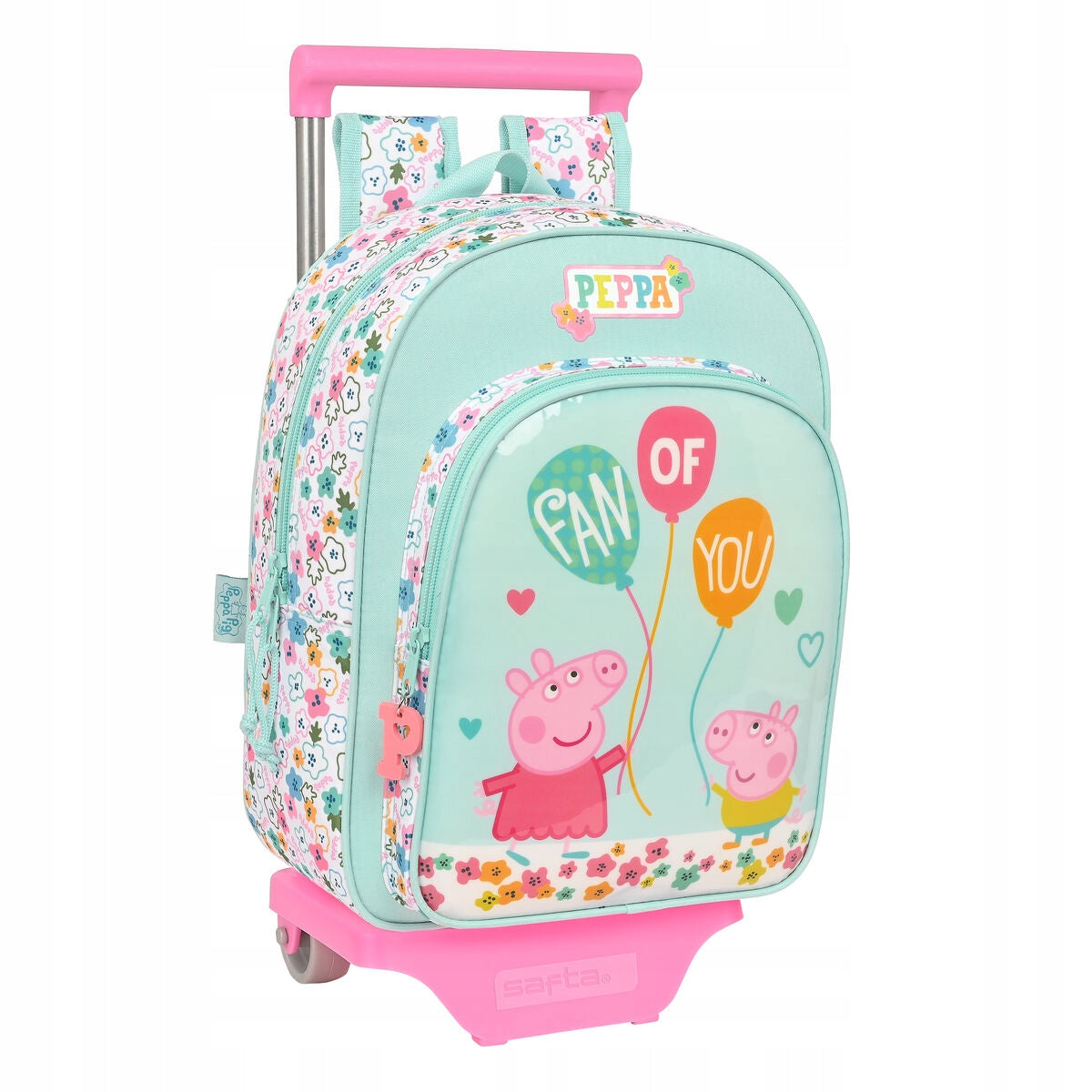 Schulrucksack mit Rollen Peppa Pig Cosy Corner Hellblau (26 x 34 x 11 cm) 