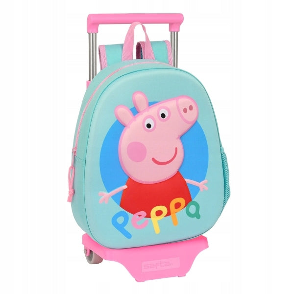 Schulrucksack mit Rollen Peppa Pig Türkis (27 x 32 x 10 cm) 