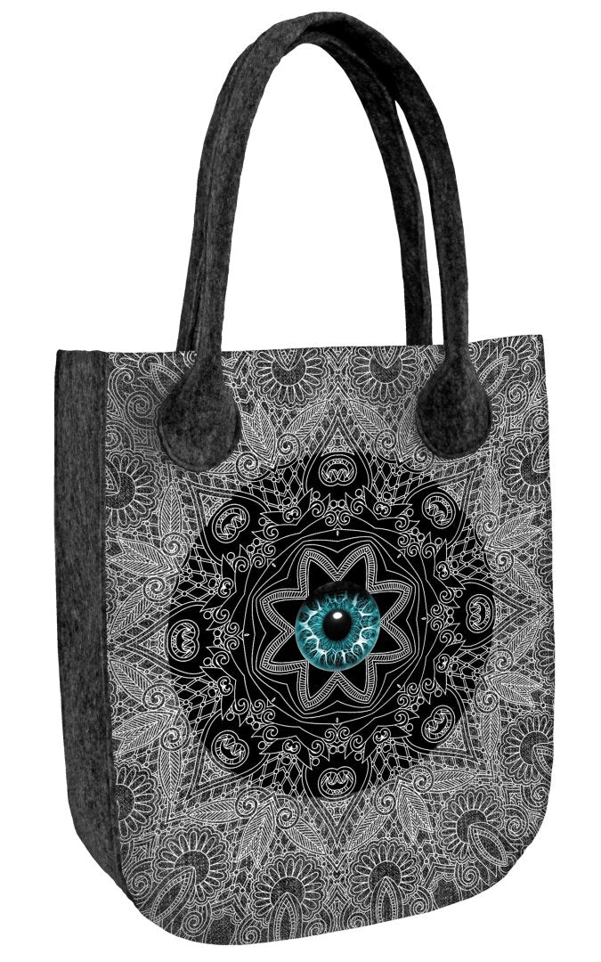 Handtasche aus Kunstfilz City Look Schwarz 