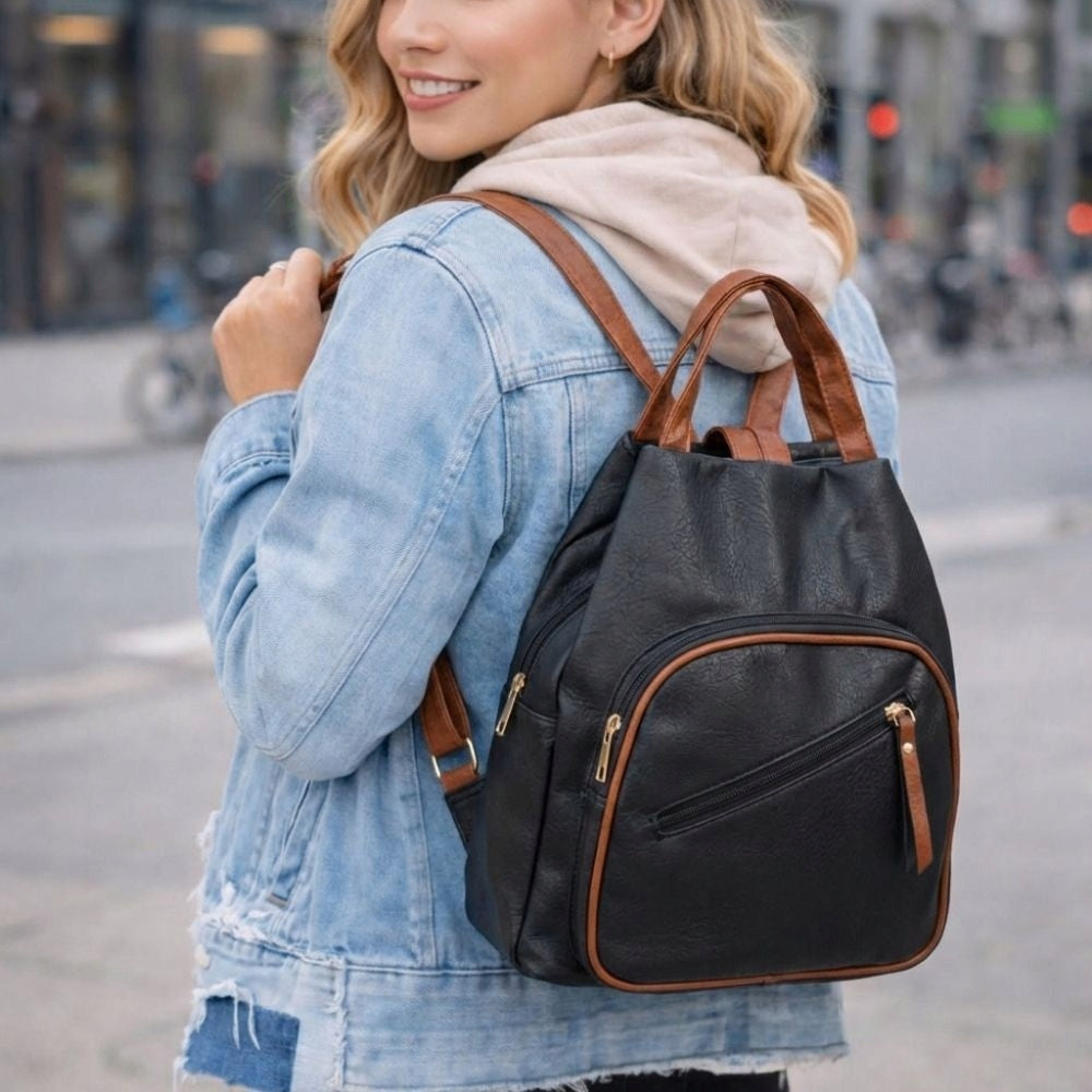 Torbo-Women's backpack black with pockets