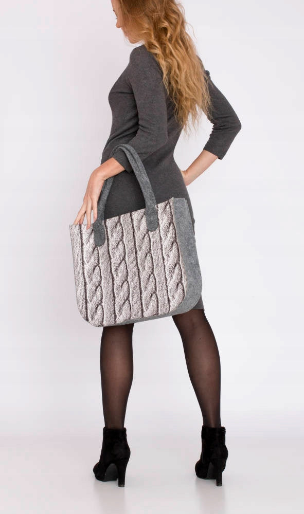 Handtasche aus Öko-Filz für Damen, Lady Knit 