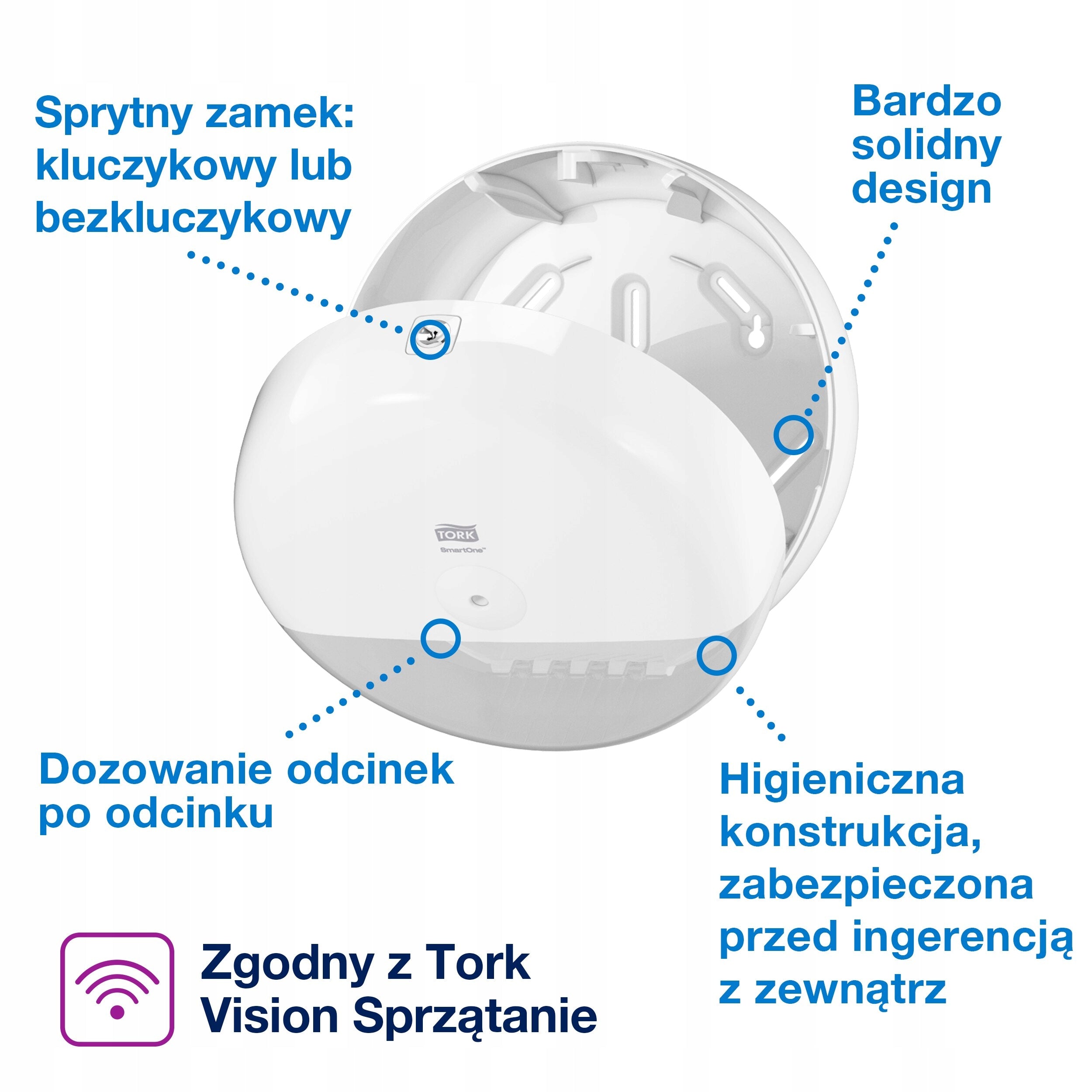 Tork SmartOne T8 680000 | Toilet Paper Dispenser | White Packaging status original