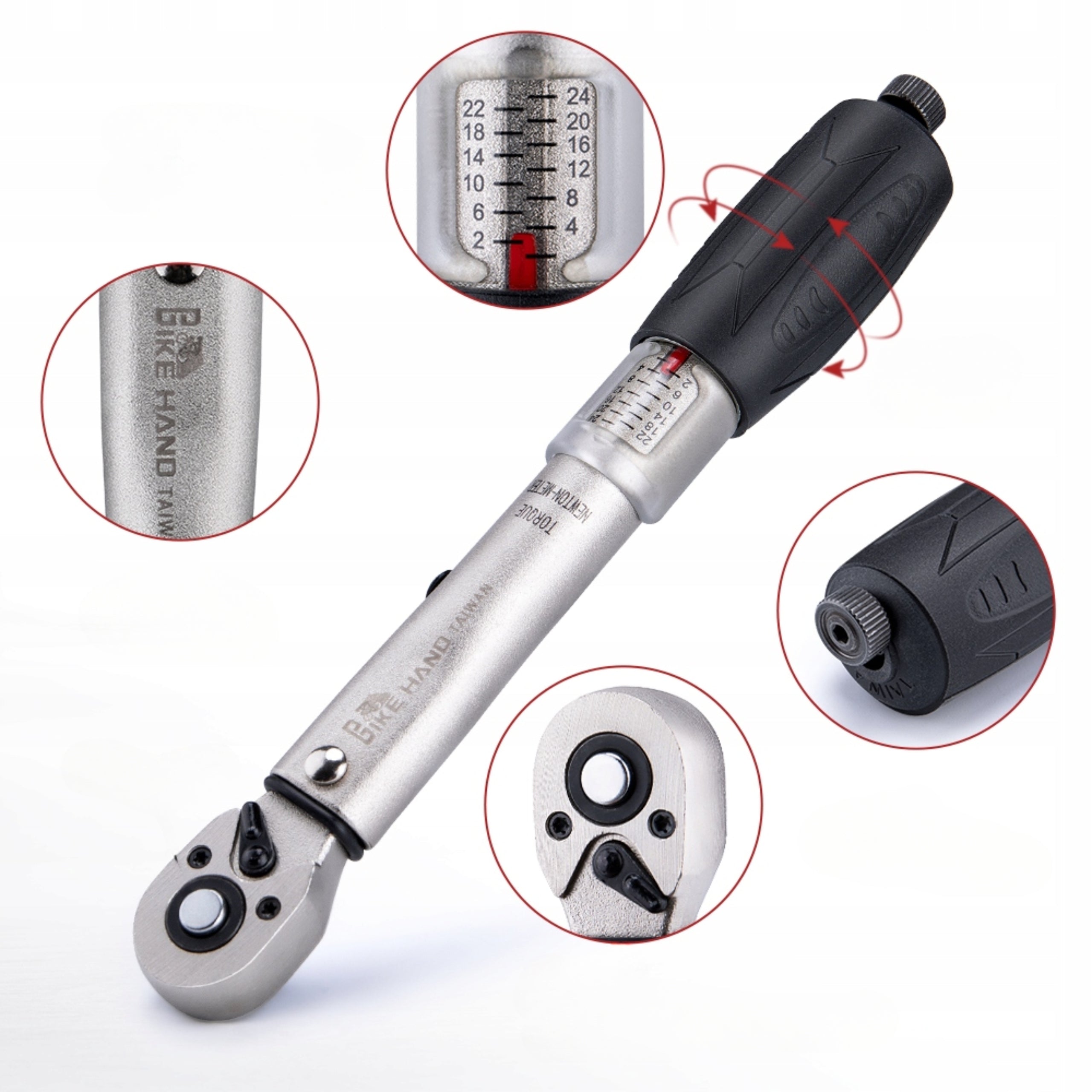 Torque Wrench 2-24NM BIKE HAND YC-617-2S Carrying Case Caps Included Model YC-617-2S