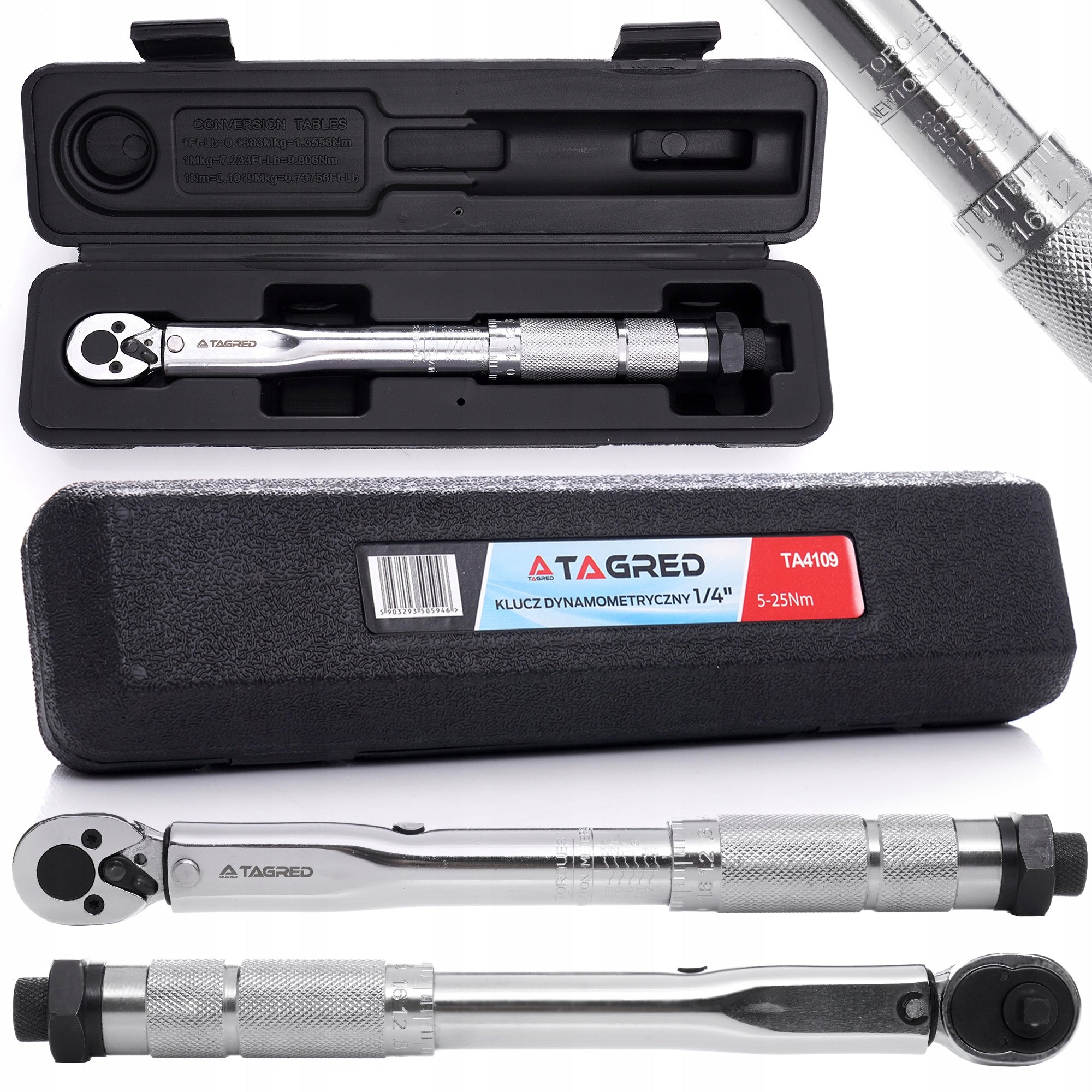 Torque wrench 1/4" 5-25 Nm with lock Certified