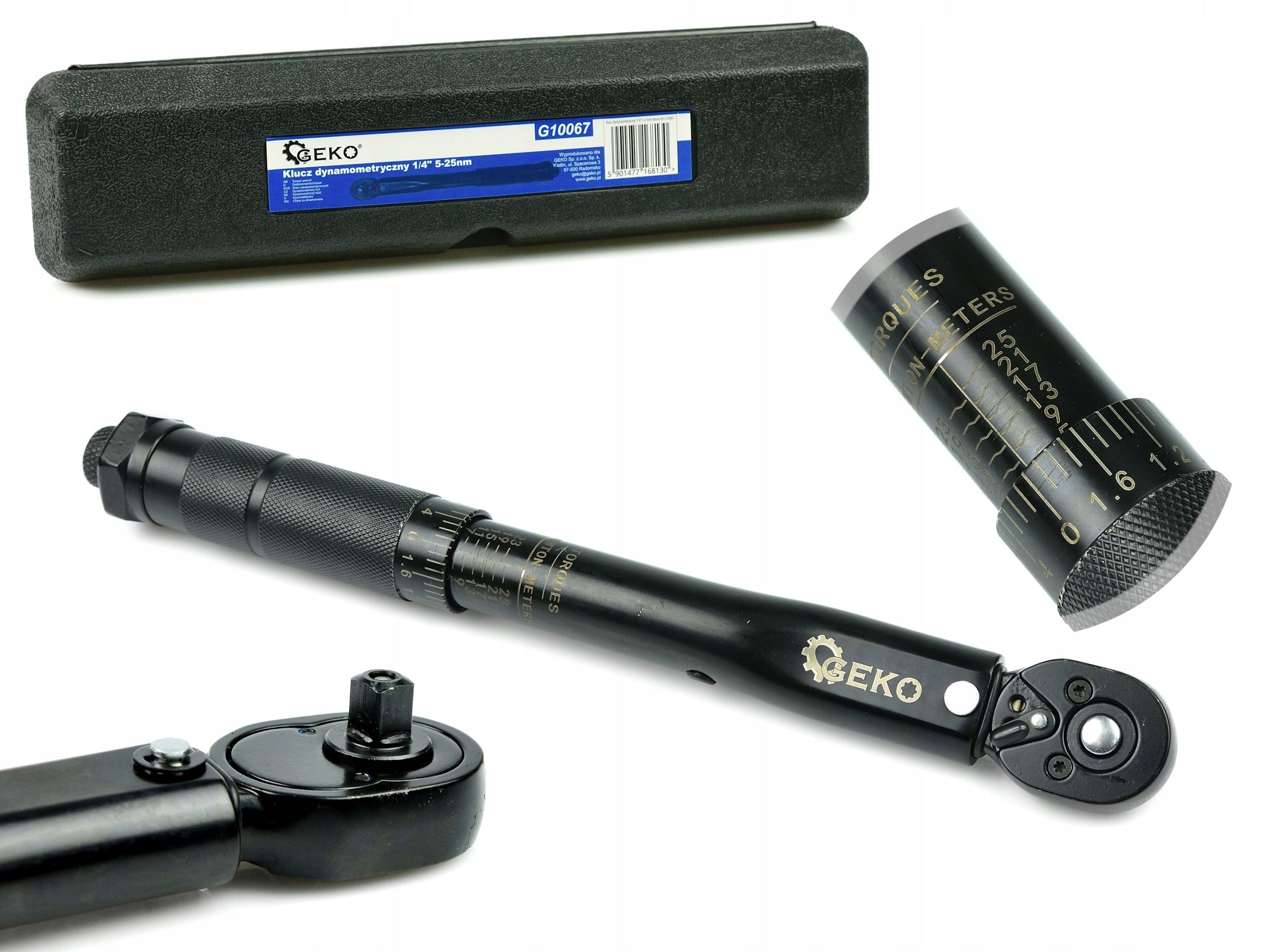 Torque wrench 1/4" 5-25nm Black
