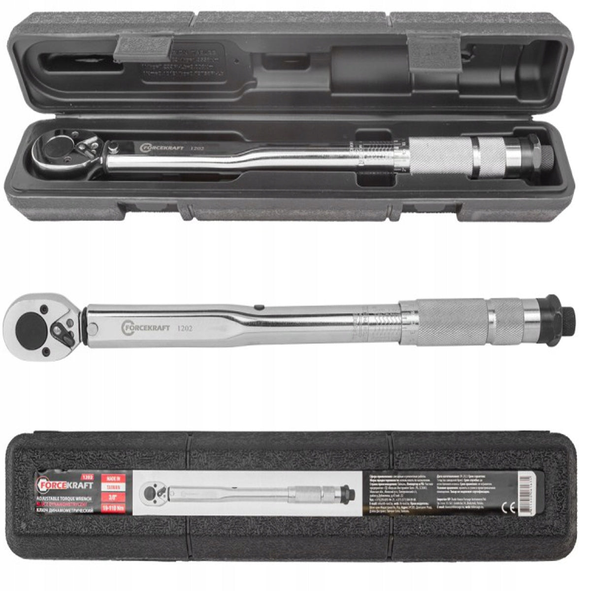 Torque wrench 19-110 Nm 3/8" 38 cm length Forcekraft Key type torque