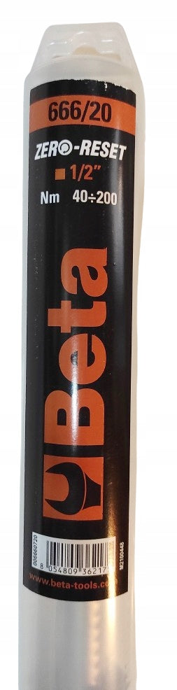 Torque wrench click BETA ZERO-RESET 40-200Nm 1/2" Customs tariff code 82041200