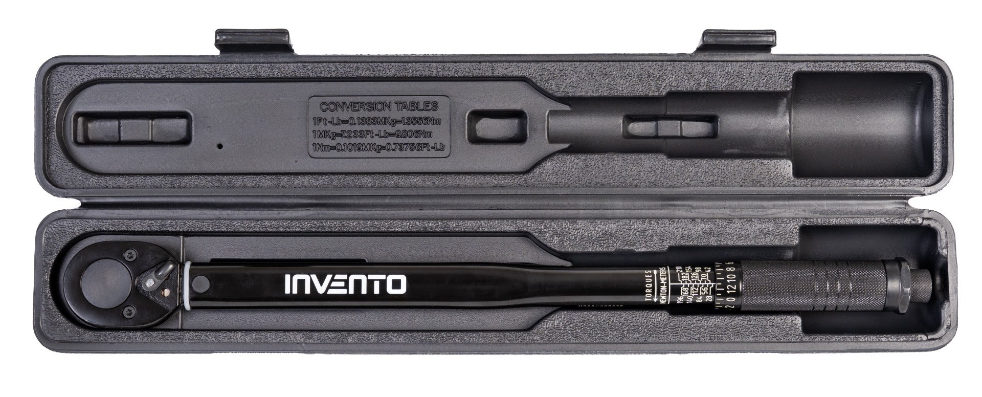 Torque wrench for 1/2" wheels 28-210 Nm + impact caps INVENTO Brand Invento