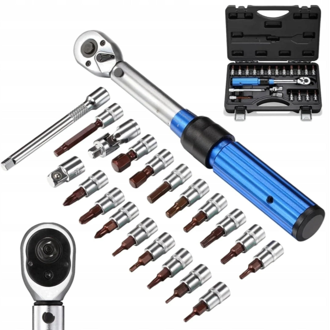 Torque wrench for bicycles 21 pieces 1/4"2-24Nm
