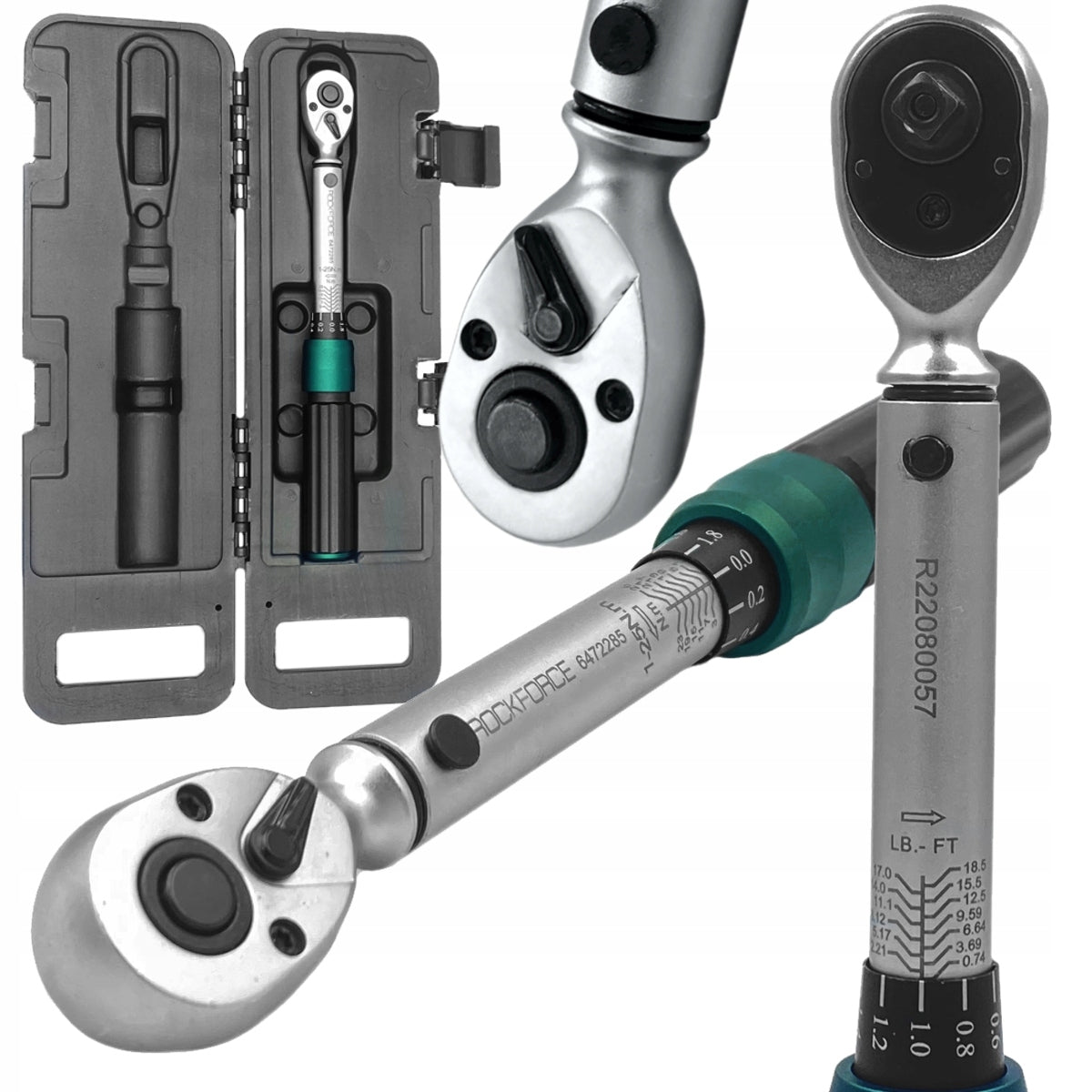 Torque wrench with lock 1/4'' 1-25 Nm double-sided Rockforce