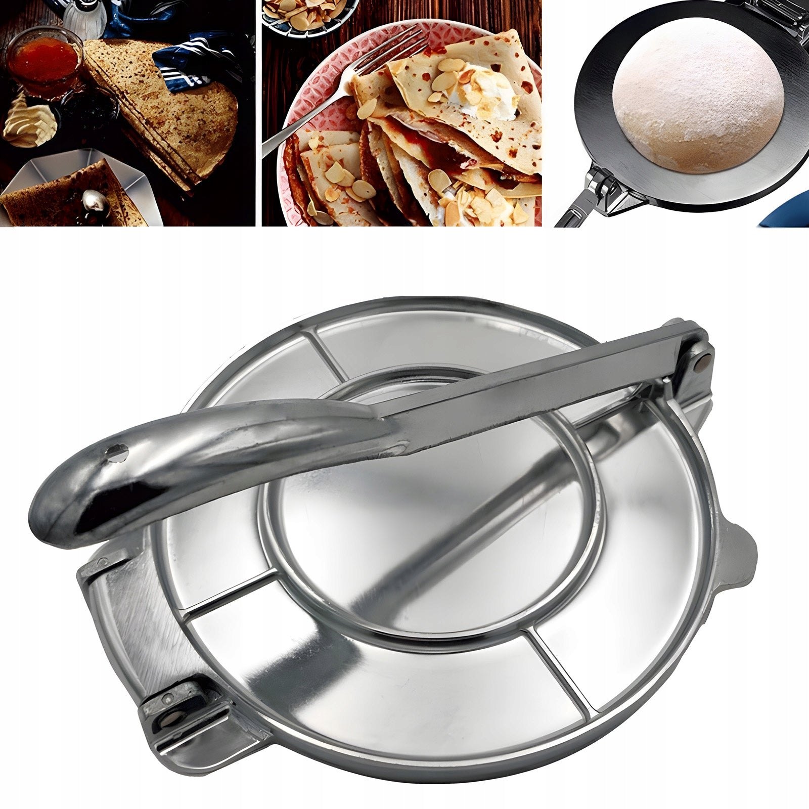 Tortilla Press 8 Inch Heavy Flour Press Tortilla Aluminum MM Power rating 1 W