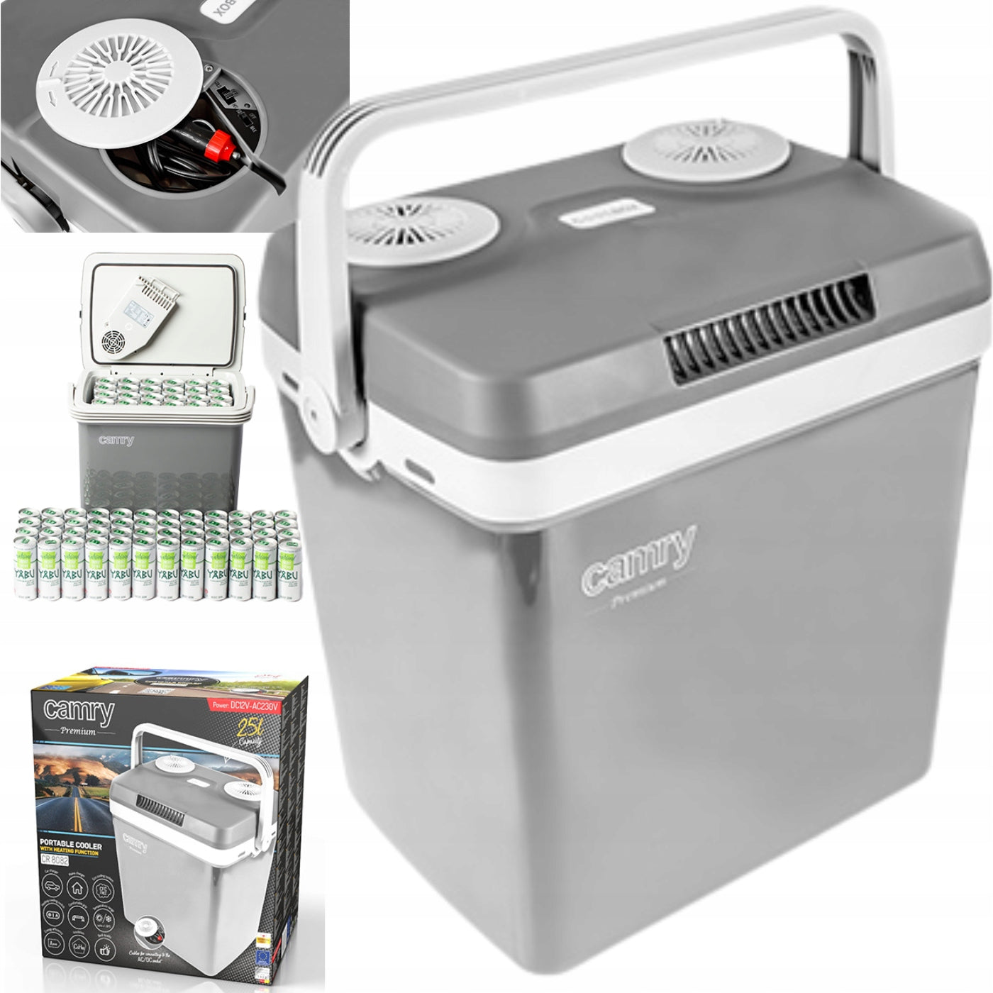 Tourist Car Refrigerator 25 Liters 12V 230V Heating Cooling