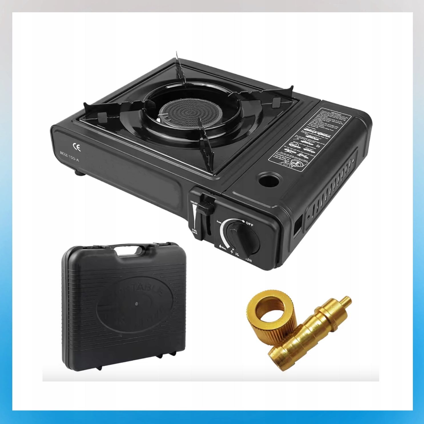 Tourist Cooker Gas Ceramic 2in1 Reducer 4xAlpen Camping Cartridge Manufacturer code Kuchenka Ceramiczna 4x Gaz Alpen Camping