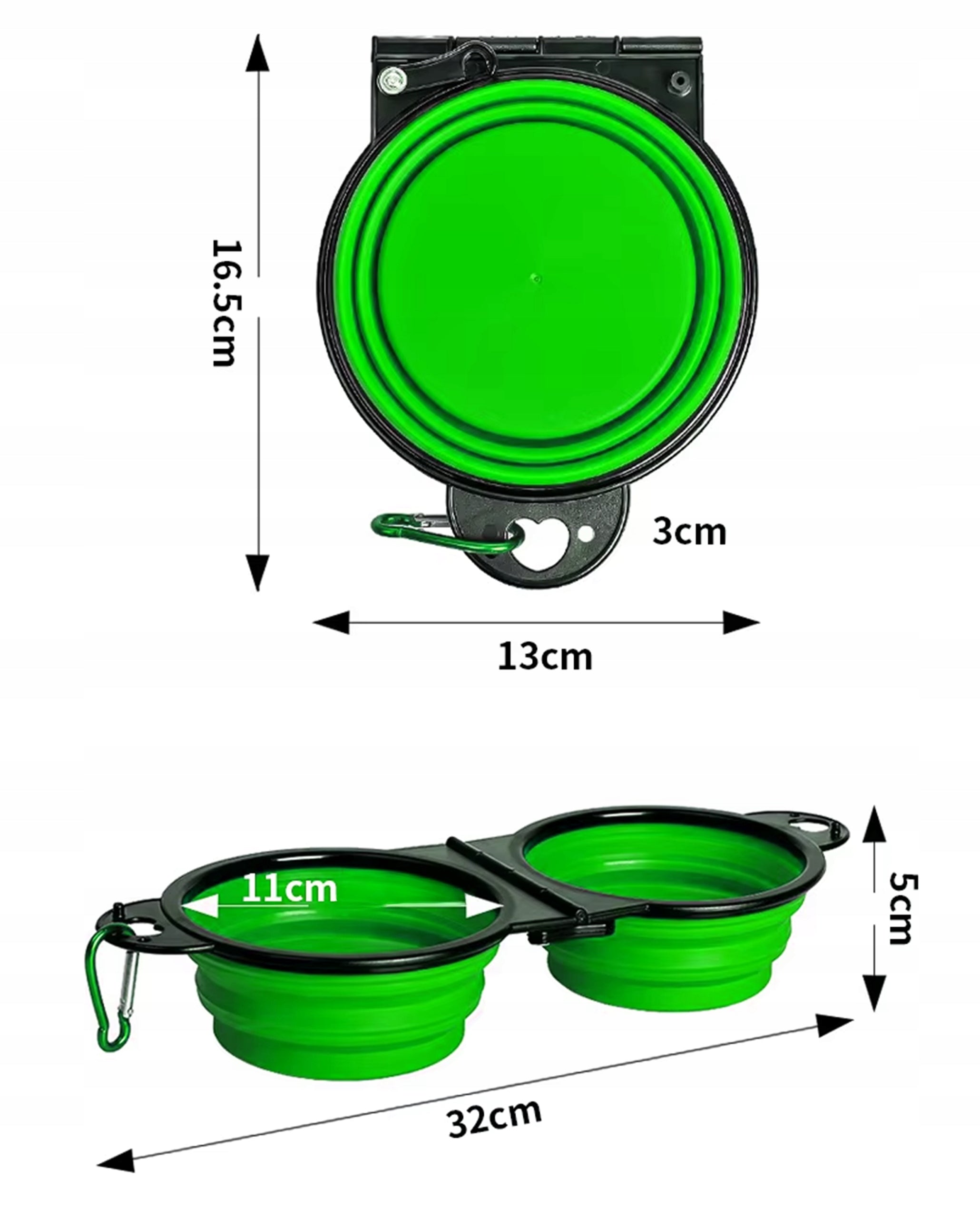 Tourist FOLDING BOWL for Dog Cat Travel Water Feed Double 350ml Brand Fazoo