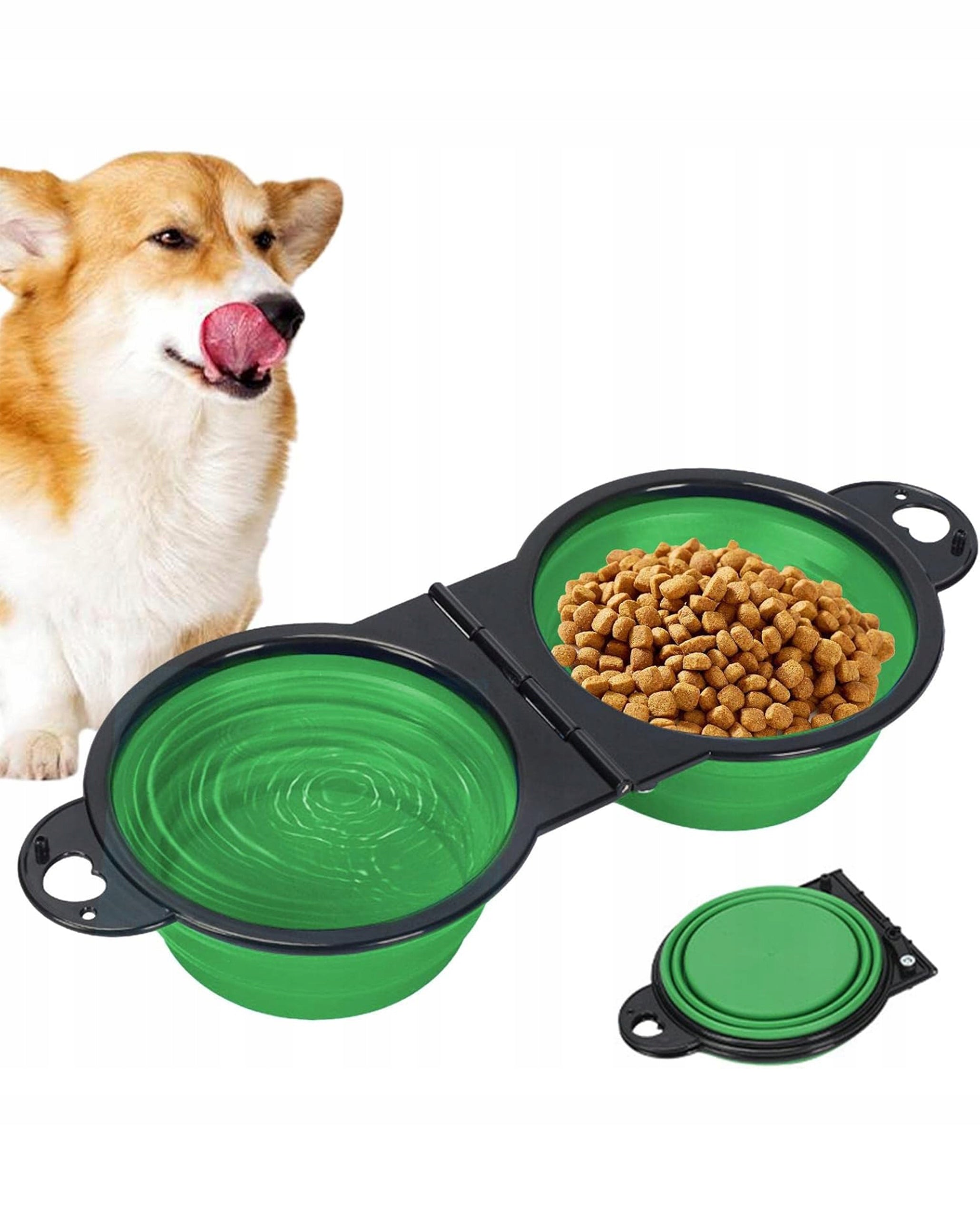 Tourist FOLDING BOWL for Dog Cat Travel Water Feed Double 350ml Capacity 0.7 l