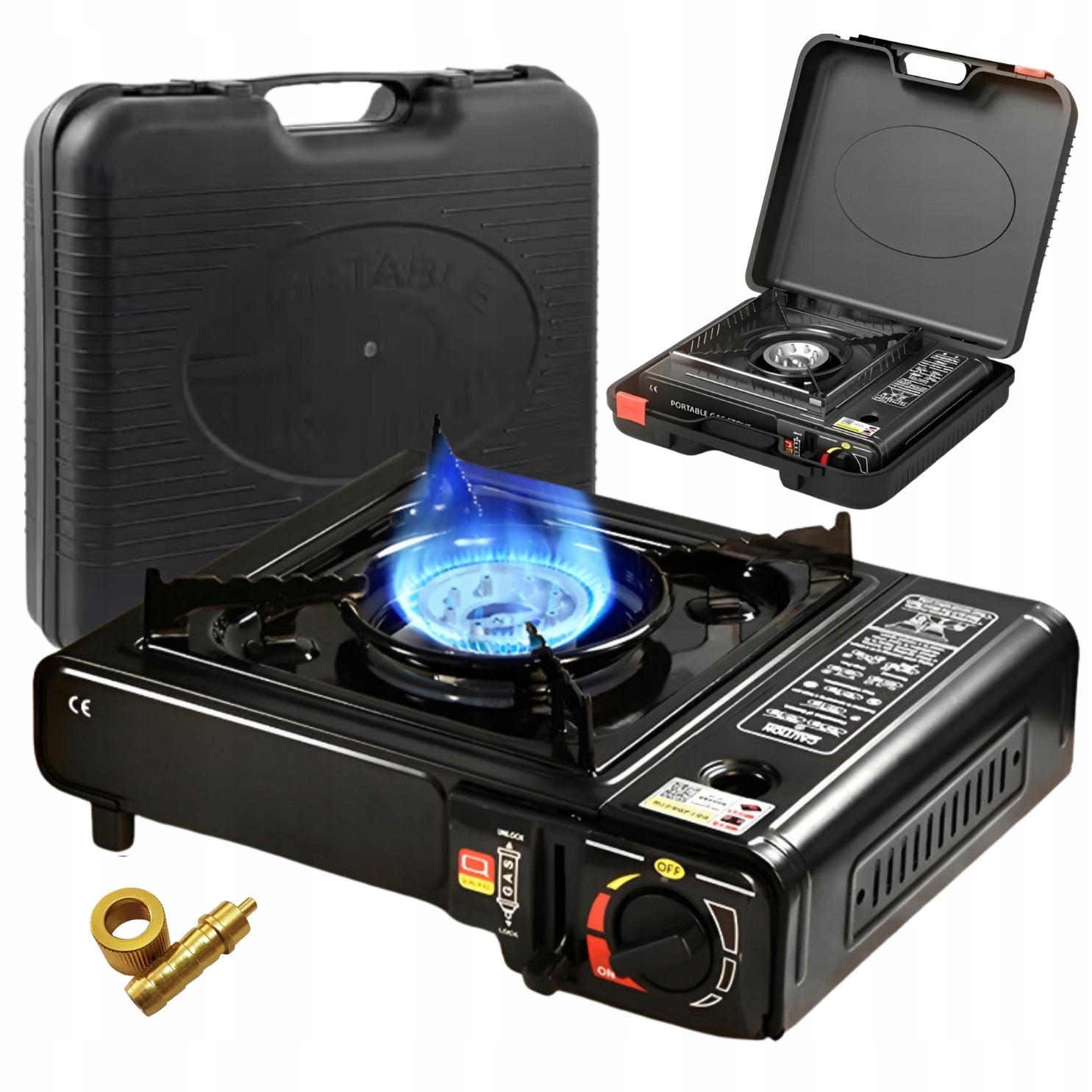 Tourist Gas Stove Portable 2in1 with Reducer Power 2500W + Suitcase