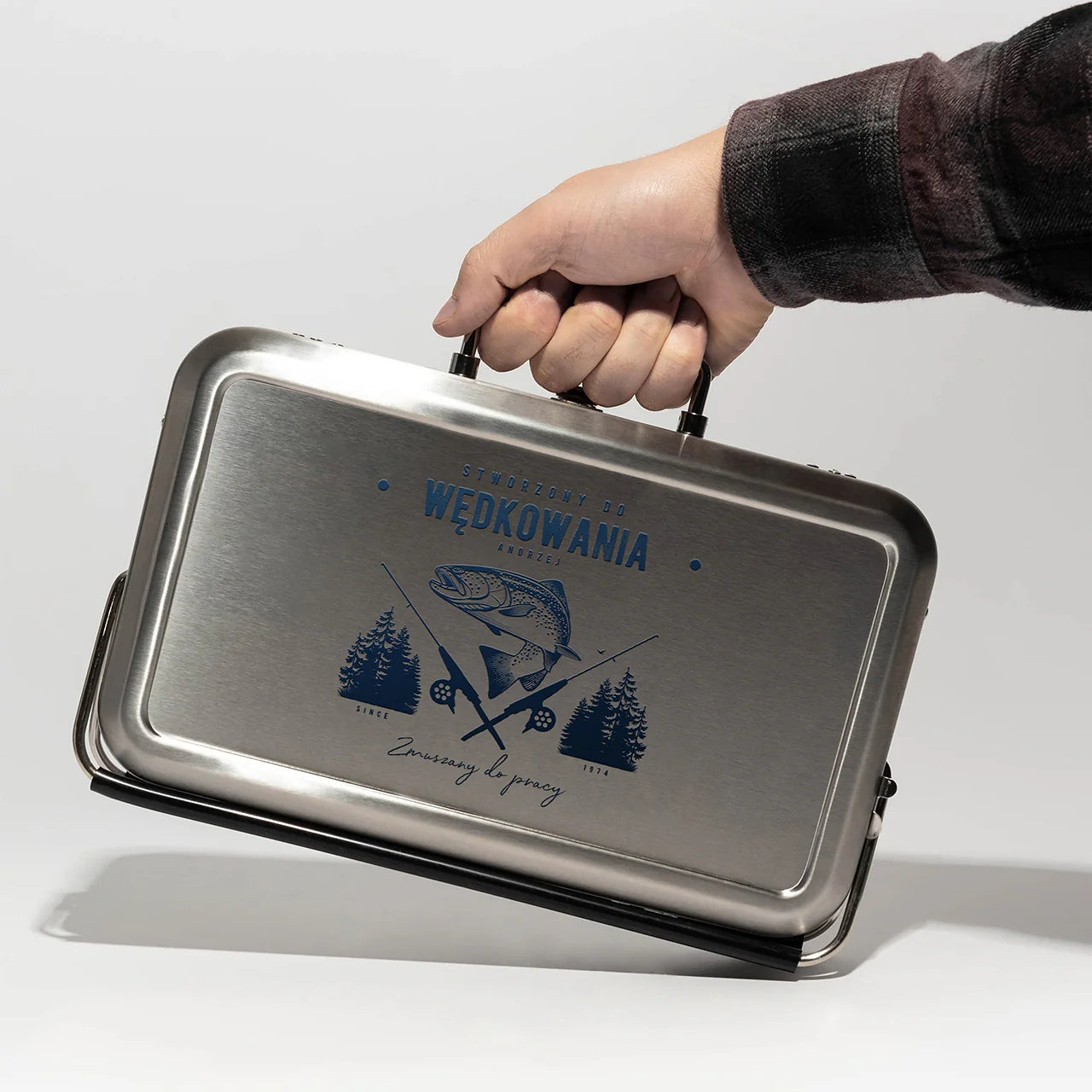 Tourist Grill Gift for Fisherman Fishing Suitcase Portable Grill depth 7 cm