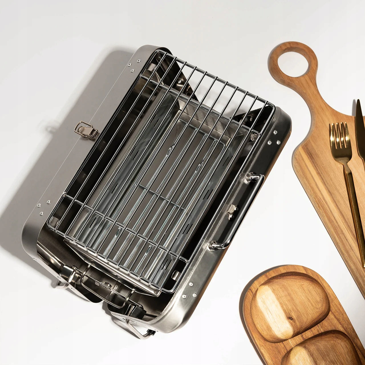 Tourist Grill Gift for Fisherman Fishing Suitcase Portable Grill width 30 cm