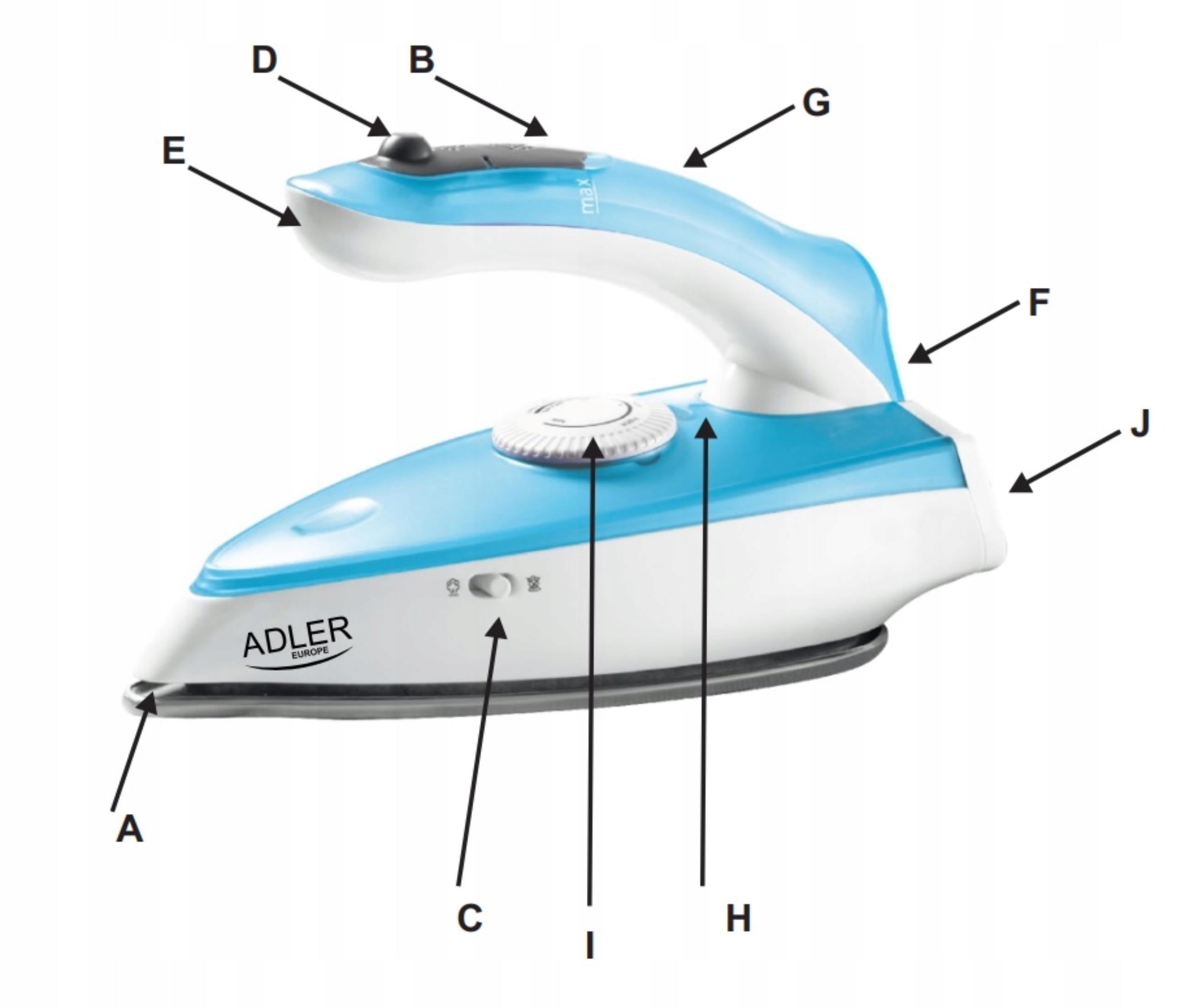 Tourist Iron Adler AD 5035 1700W Folding Steam Handle Power 1700 W