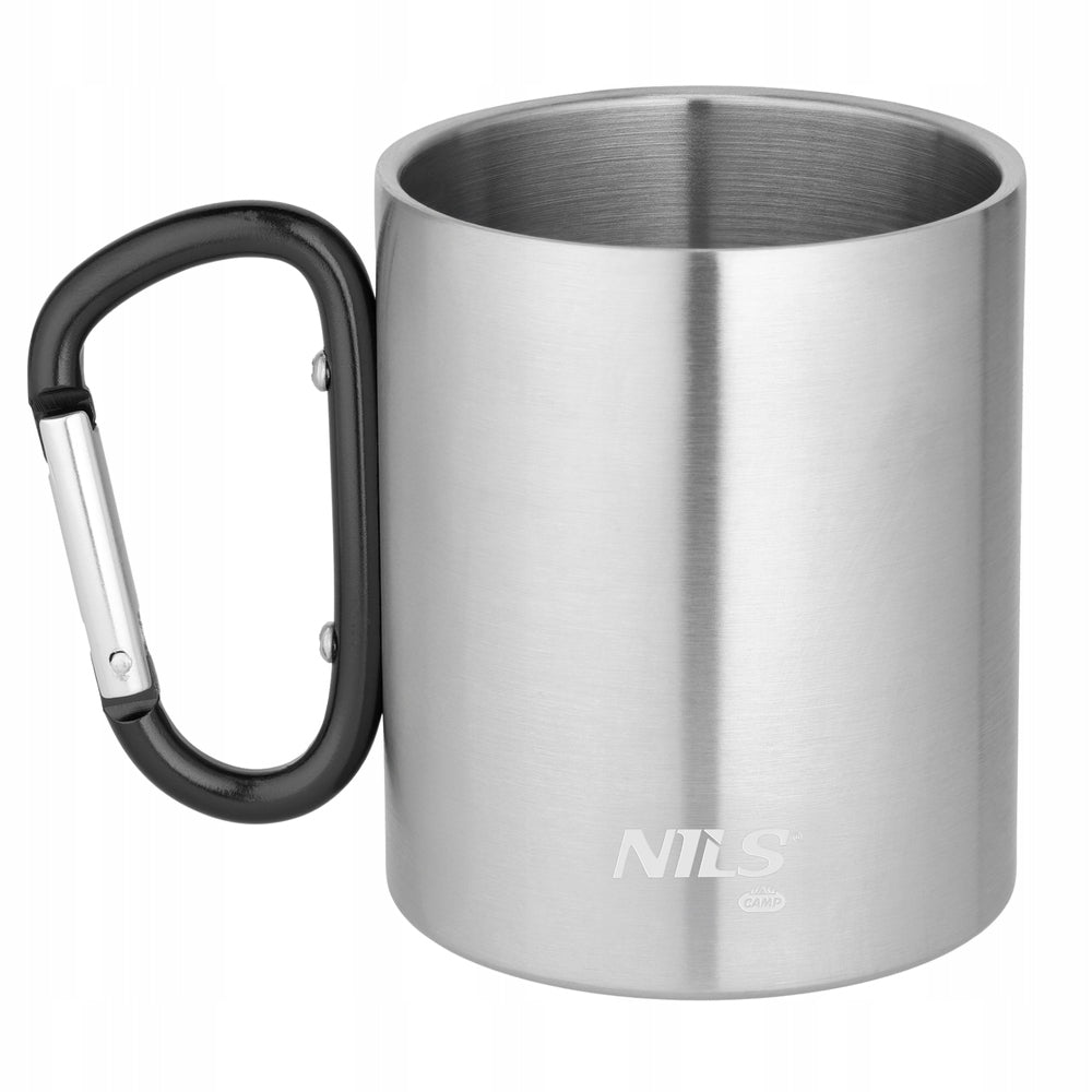 Tourist Mug Steel With Carabiner Travel Camping 300 ml NILS