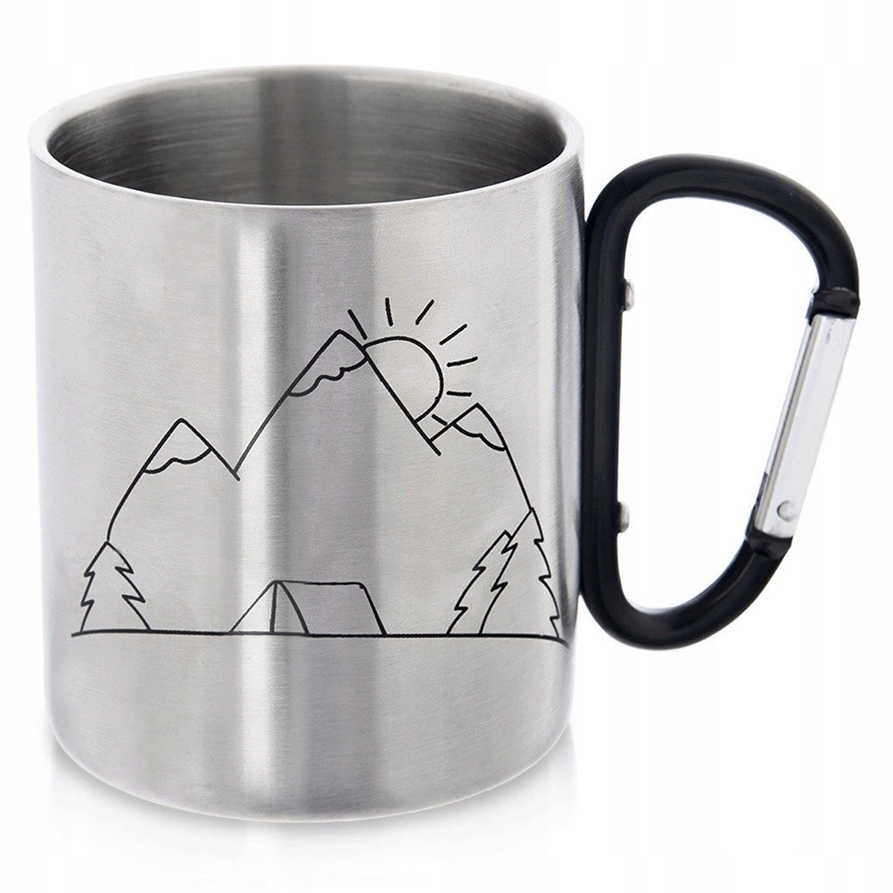 Tourist Mug Thermal Steel with Carabiner Gift ORION 350 ml Manufacturer code 8592381204556