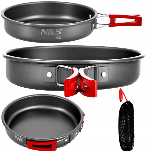 Tourist Pan Folding With Handle Large Spacious Camping NILS CAMP