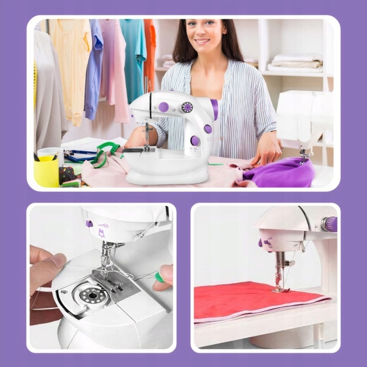 Tourist Sewing Machine MINI Portable LED in MODES + Set Akcesoria Manufacturer code MedFitPro_maszynadoszycia