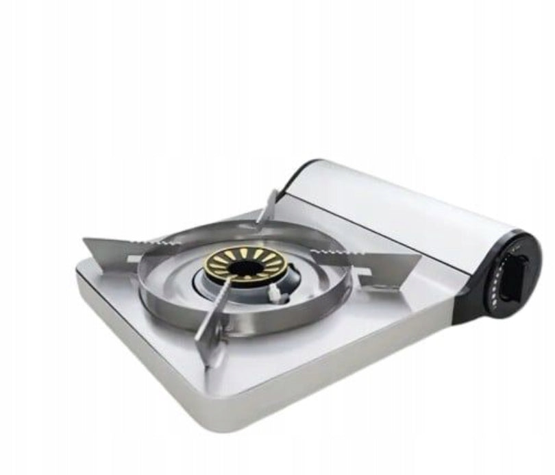 Tourist Stove 1-Burner Plain Silver For Gas Cartridge with Suitcase Packaging status original