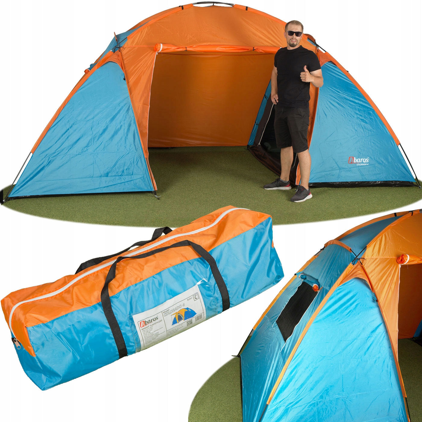 Tourist Tent 4 Person 2 Bedrooms + Large Tropical Vestibule 3000mm Packaging status original