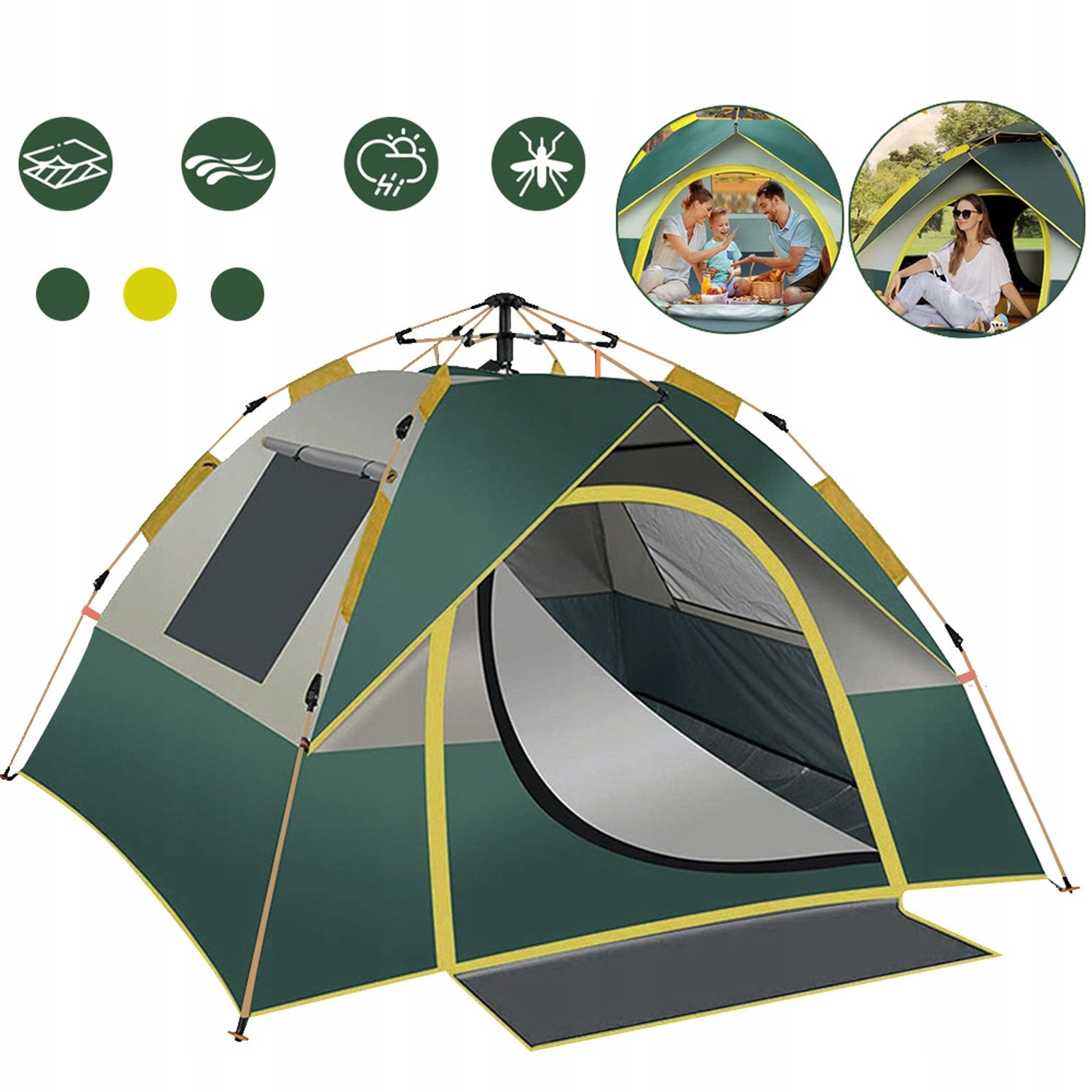 Tourist Tent 4 Person Camping Waterproof Family Canopy UPF50+ Product weight with unit packaging 2.81 kg
