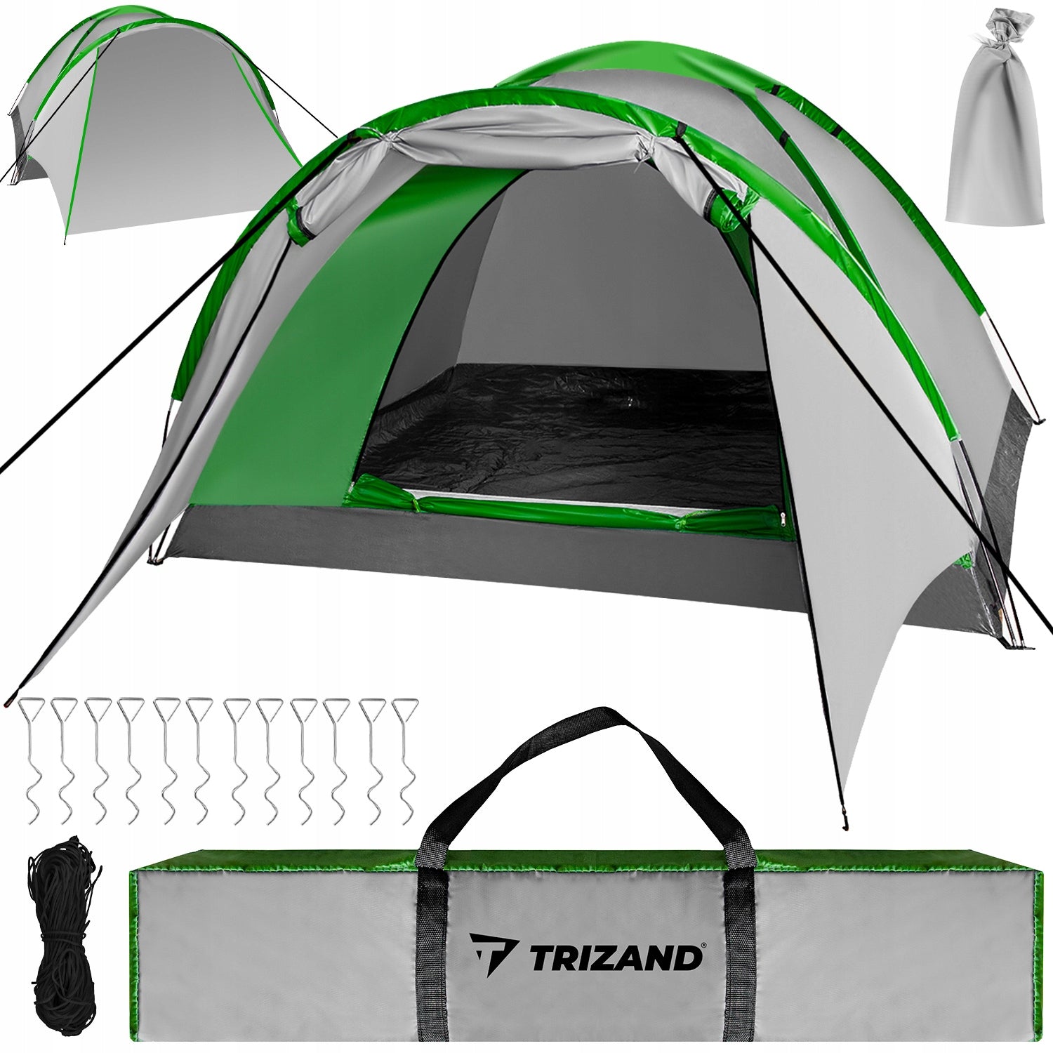 Tourist Tent 4 Person Camping Waterproof Mosquito Net Vestibule