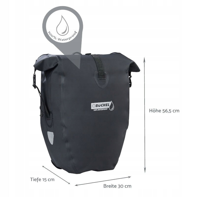Tourist bicycle pouch waterproof rear 25l Buchel Model Nowy