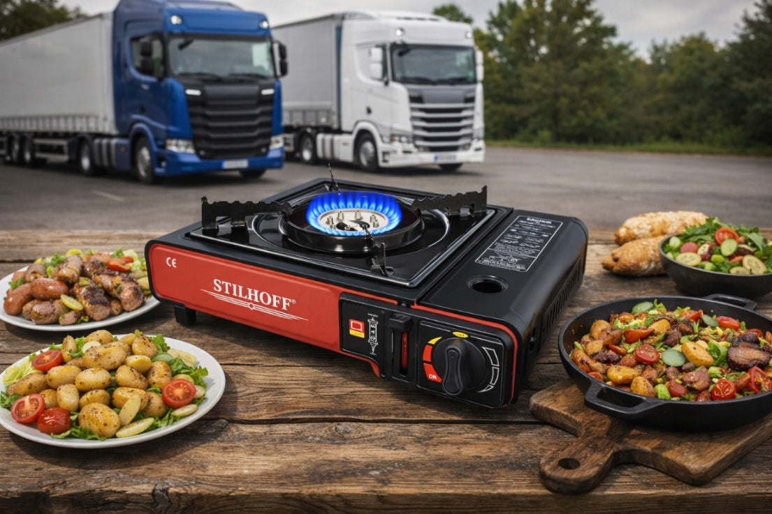 Tourist cooker STILHOFF 1 cartouche burner black red + suitcase Manufacturer code 1583