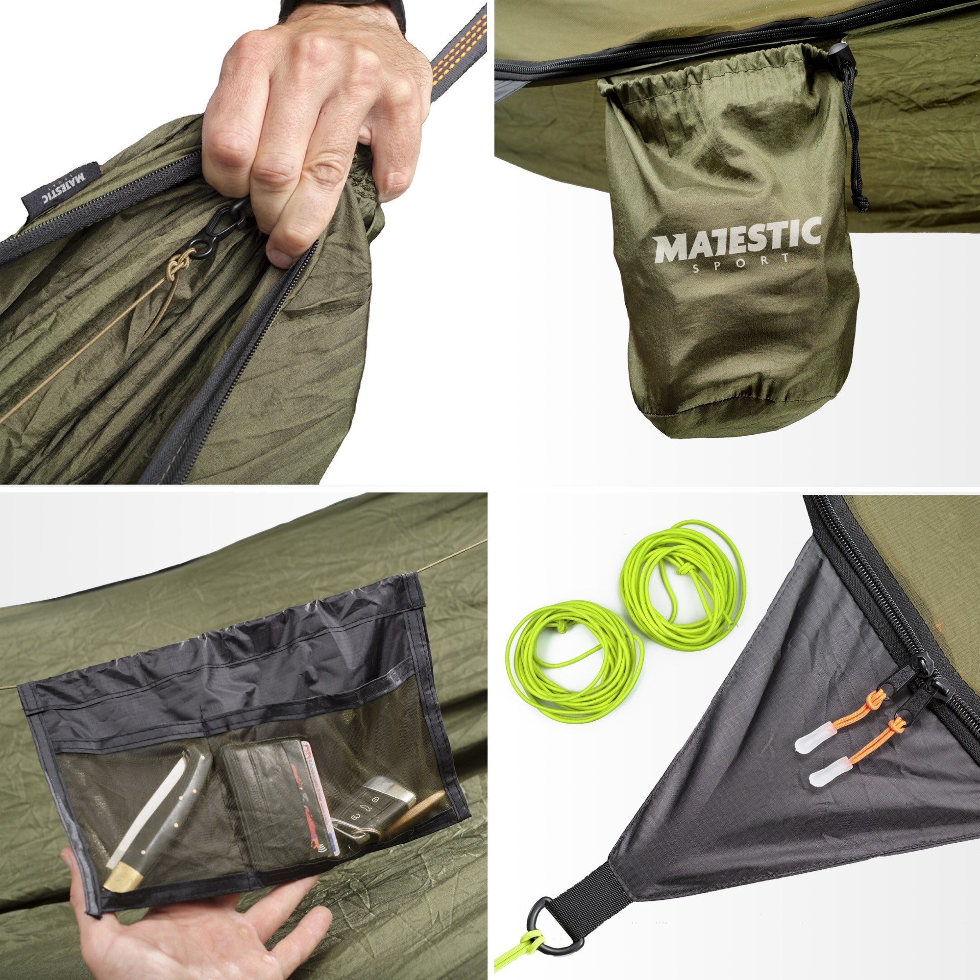 Tourist hammock with mosquito net bushcraft Majestic Sport 320x150 cm Material width 150 cm