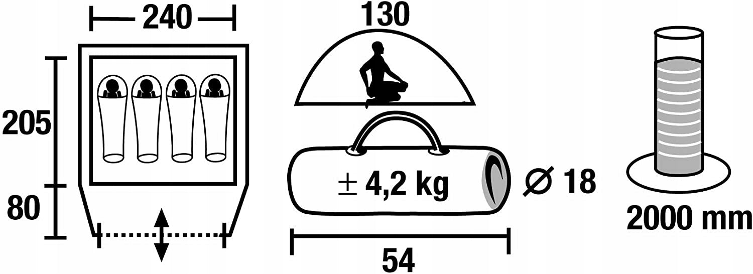 Tourist tent 4 pers NEVADA 4 High Peak Brand High Peak
