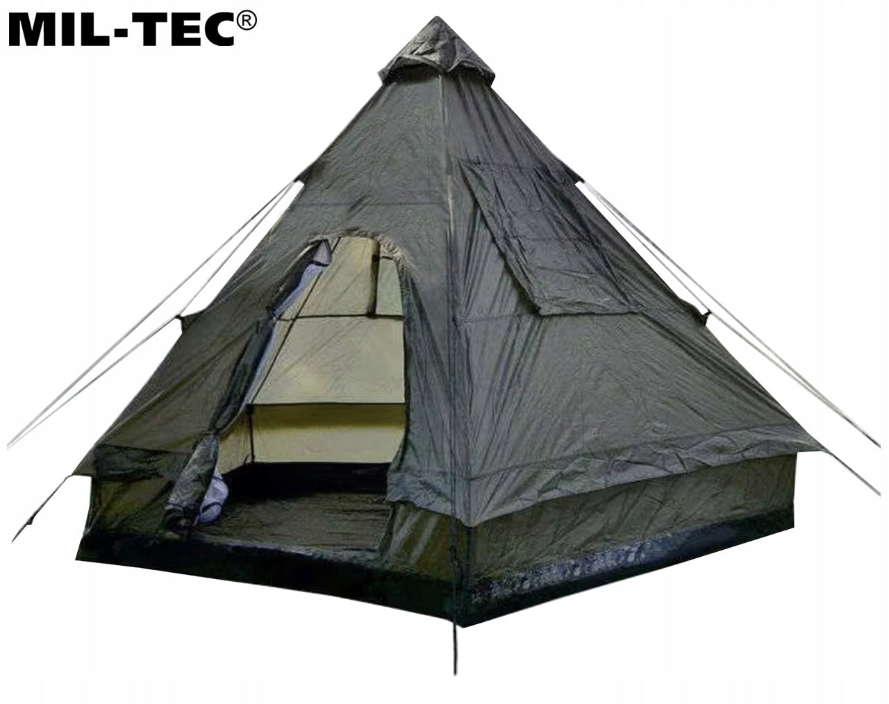Tourist tent 4-person family waterproof Mil-Tec Tipi olive EAN (GTIN) 4046872333378