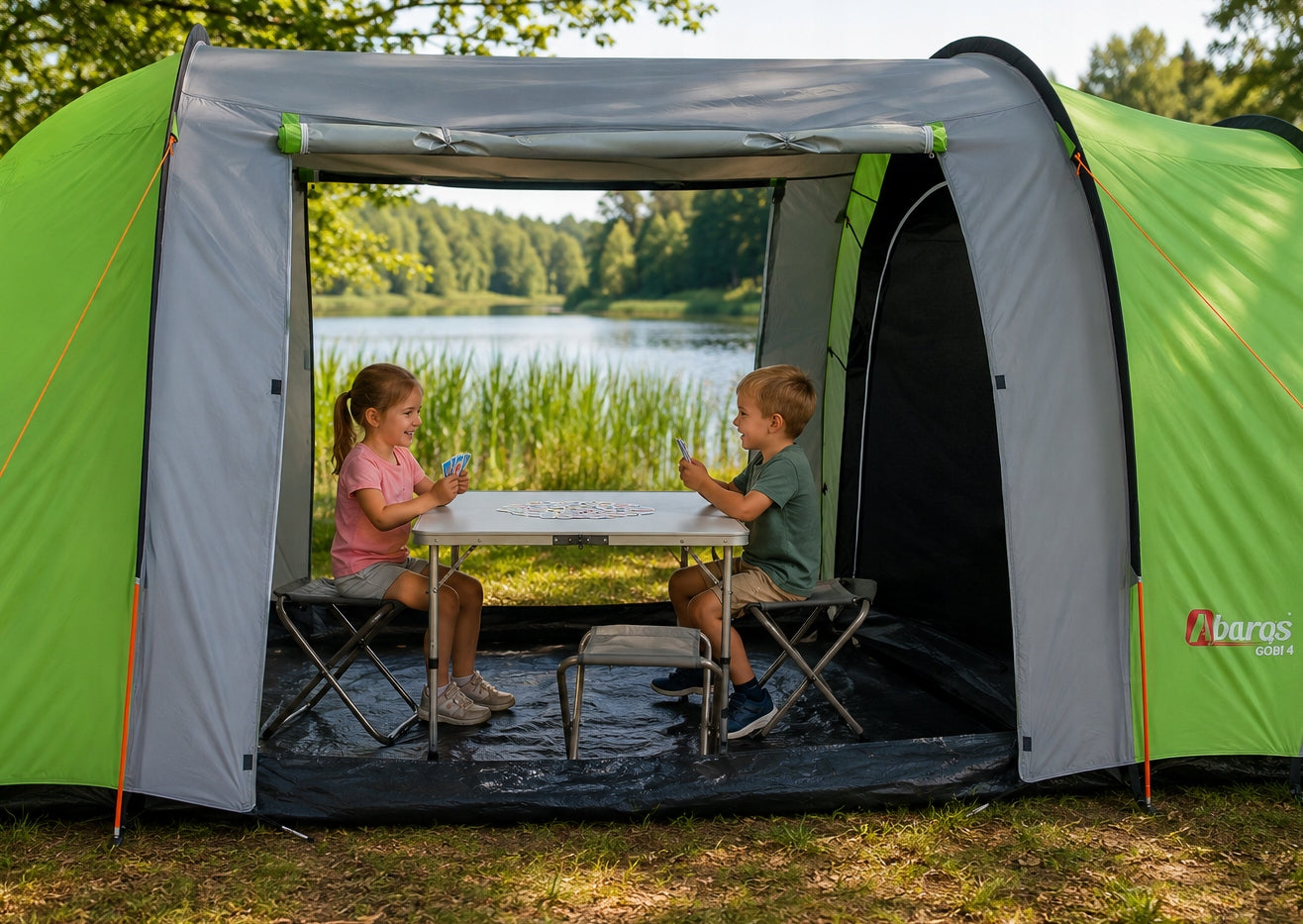 Tourist tent 6 - 8 persons 2 bedrooms large vestibule Model GOBI-8 A