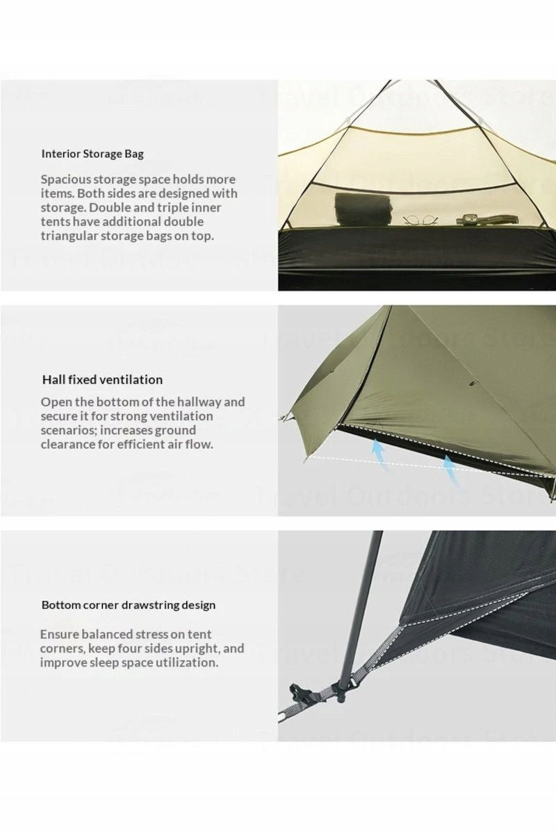 Tourist tent Naturehike Mongar Pro 20D CNK2550WS037 1os. green Weight 1.42 kg