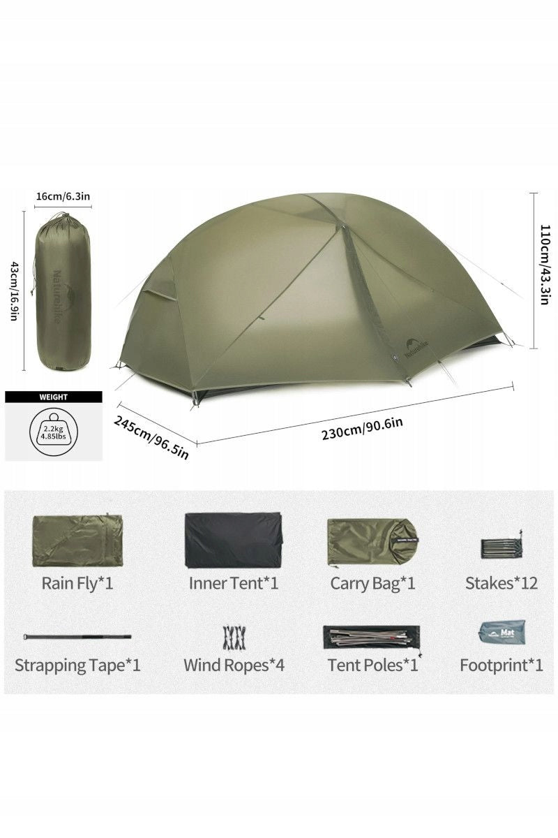 Tourist tent Naturehike Mongar Pro 20D CNK2550WS037 2os. brown Packaging status original